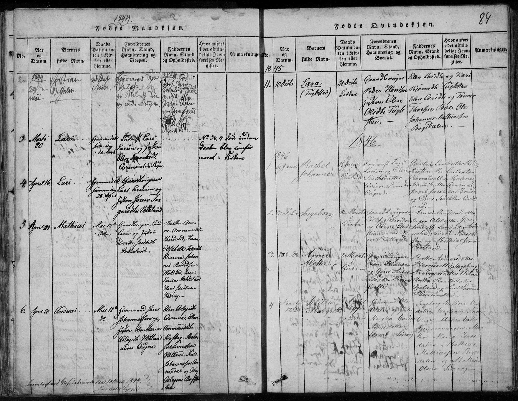 Eigersund sokneprestkontor, AV/SAST-A-101807/S08/L0008: Parish register (official) no. A 8, 1816-1847, p. 84