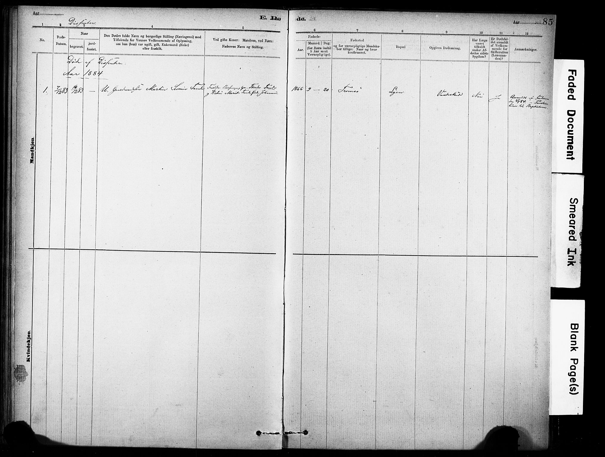 Ministerialprotokoller, klokkerbøker og fødselsregistre - Sør-Trøndelag, SAT/A-1456/635/L0551: Parish register (official) no. 635A01, 1882-1899, p. 85
