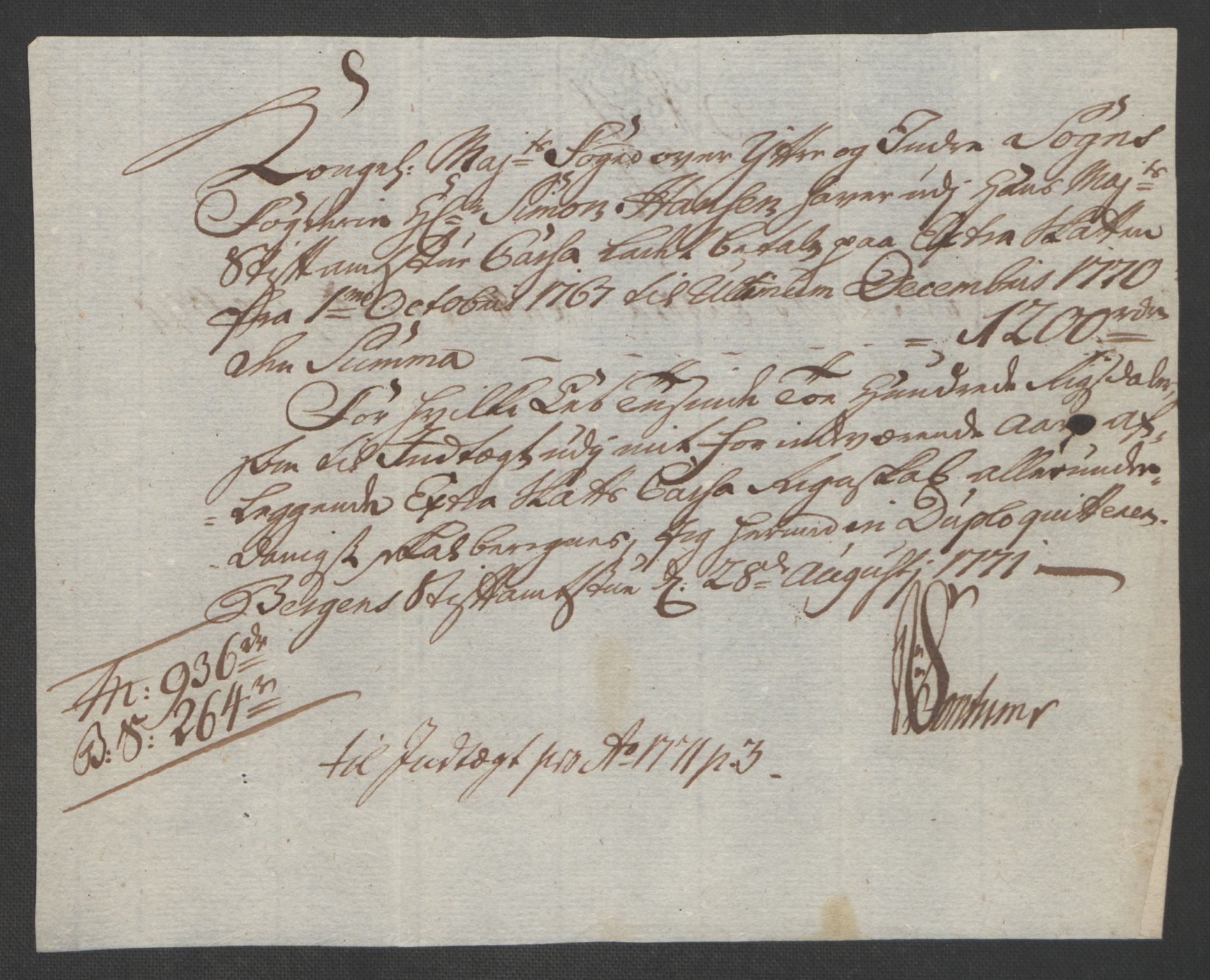 Rentekammeret inntil 1814, Realistisk ordnet avdeling, AV/RA-EA-4070/Ol/L0018: [Gg 10]: Ekstraskatten, 23.09.1762. Sogn, 1762-1772, p. 354