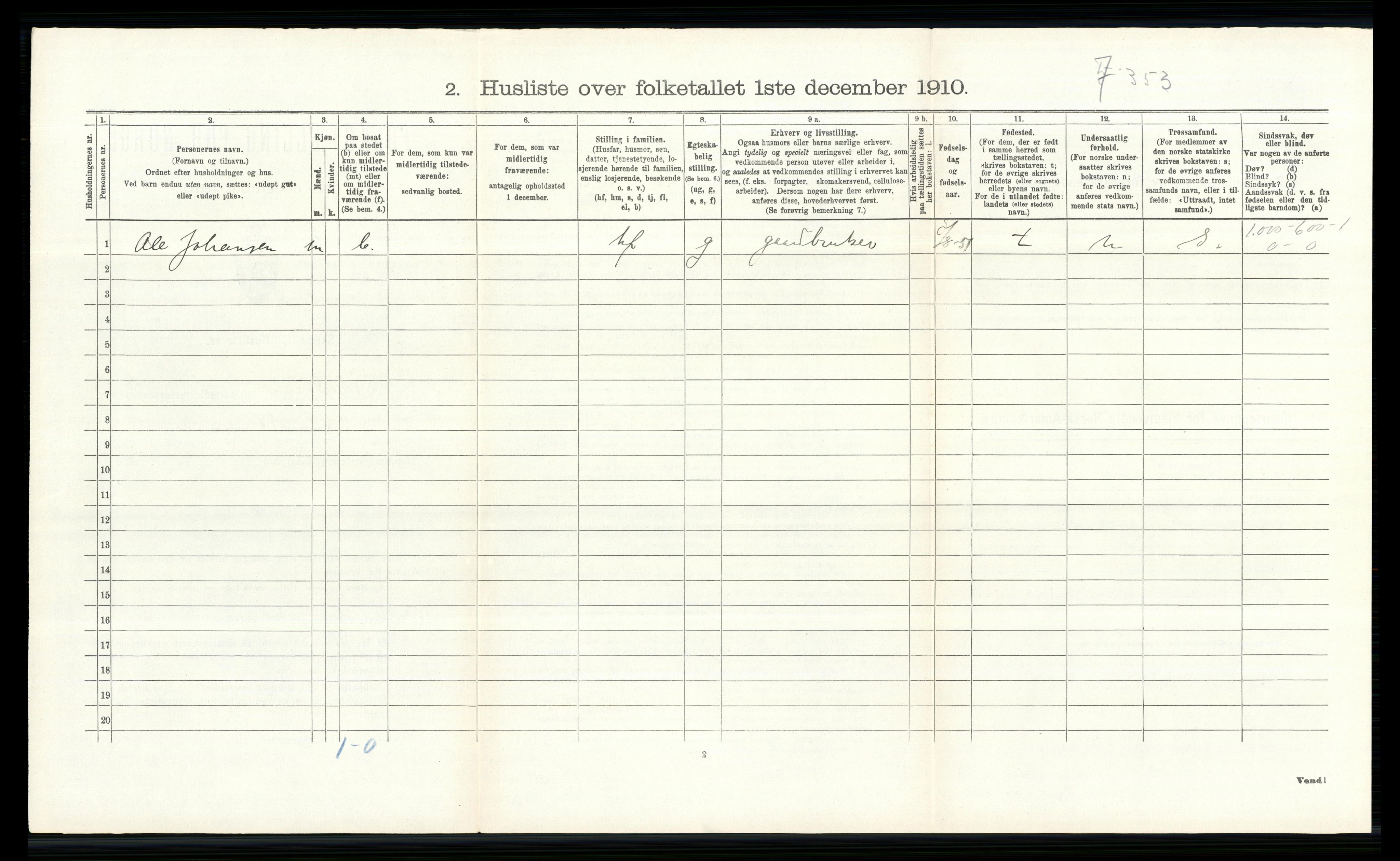 RA, 1910 census for Skedsmo, 1910, p. 742