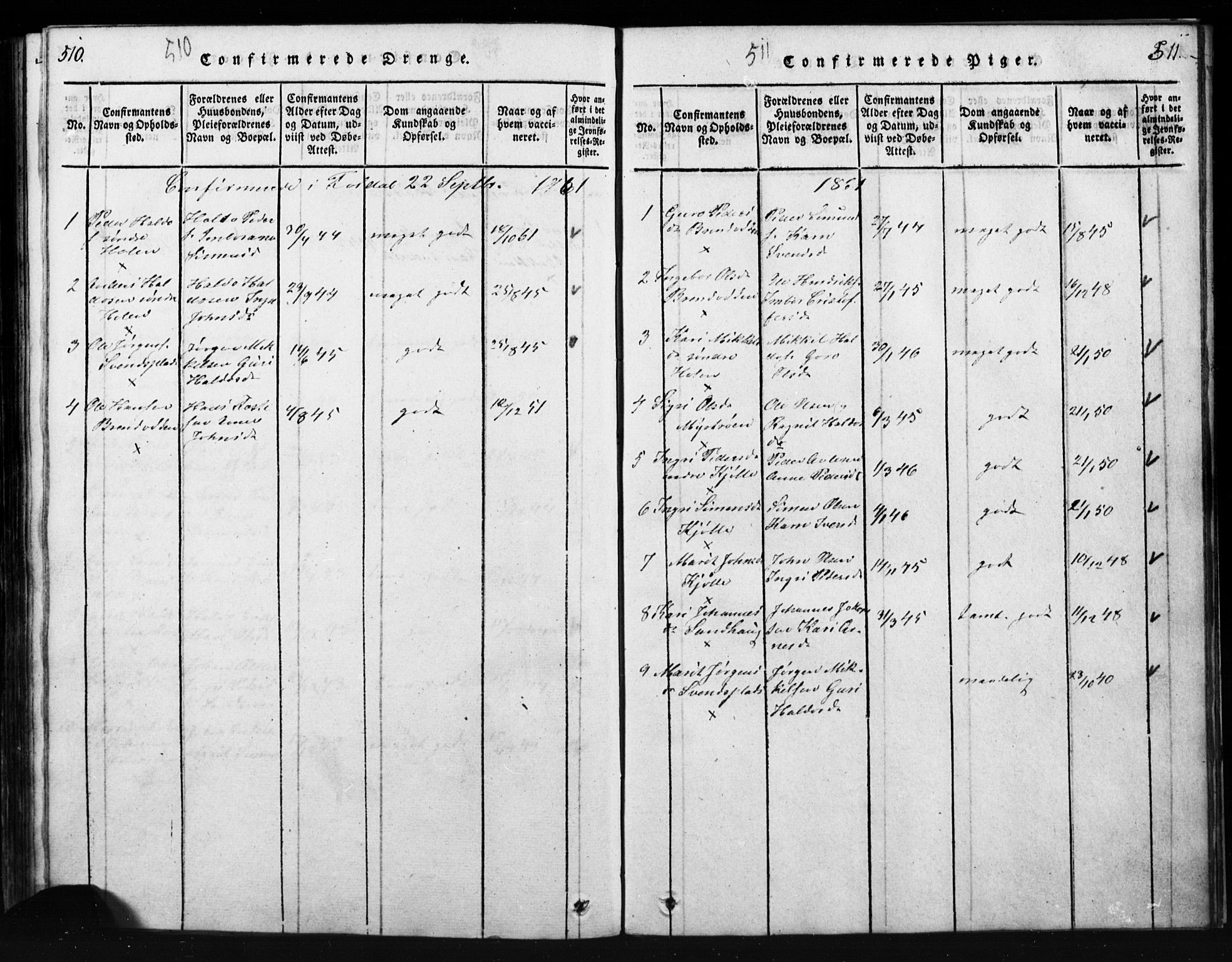 Tynset prestekontor, AV/SAH-PREST-058/H/Ha/Hab/L0003: Parish register (copy) no. 3, 1814-1862, p. 510-511