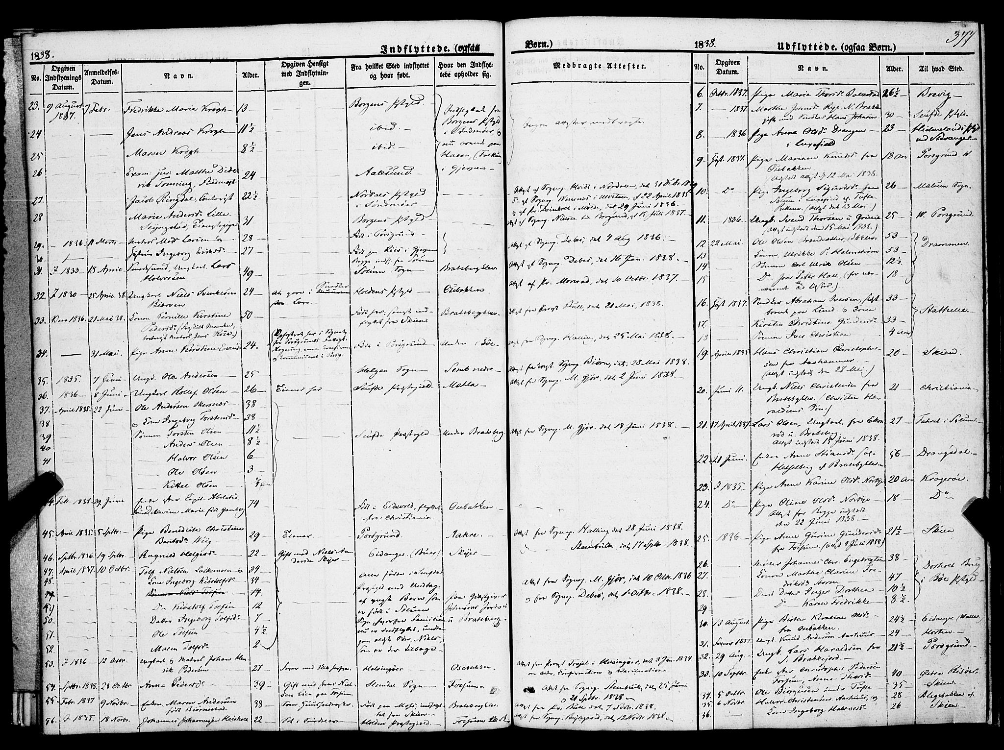 Gjerpen kirkebøker, SAKO/A-265/F/Fa/L0007b: Parish register (official) no. I 7B, 1834-1857, p. 377