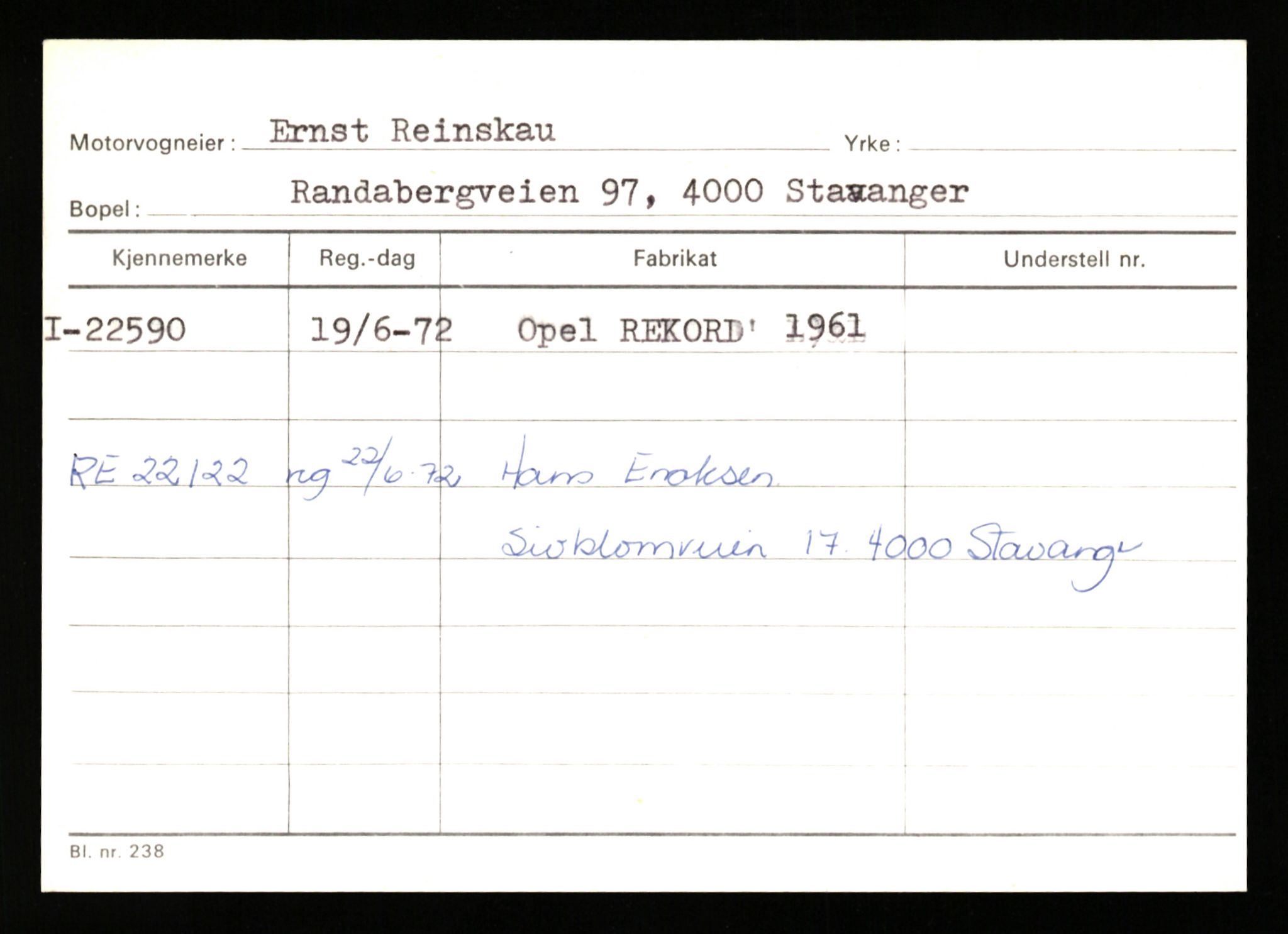 Stavanger trafikkstasjon, AV/SAST-A-101942/0/G/L0004: Registreringsnummer: 15497 - 22957, 1930-1971, p. 3051