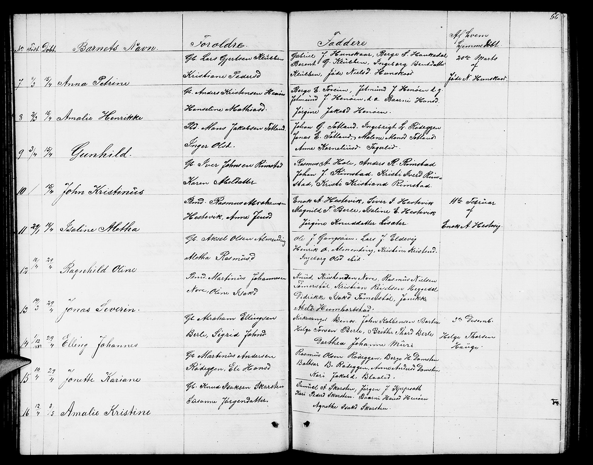 Davik sokneprestembete, AV/SAB-A-79701/H/Hab/Habc/L0001: Parish register (copy) no. C 1, 1866-1888, p. 56