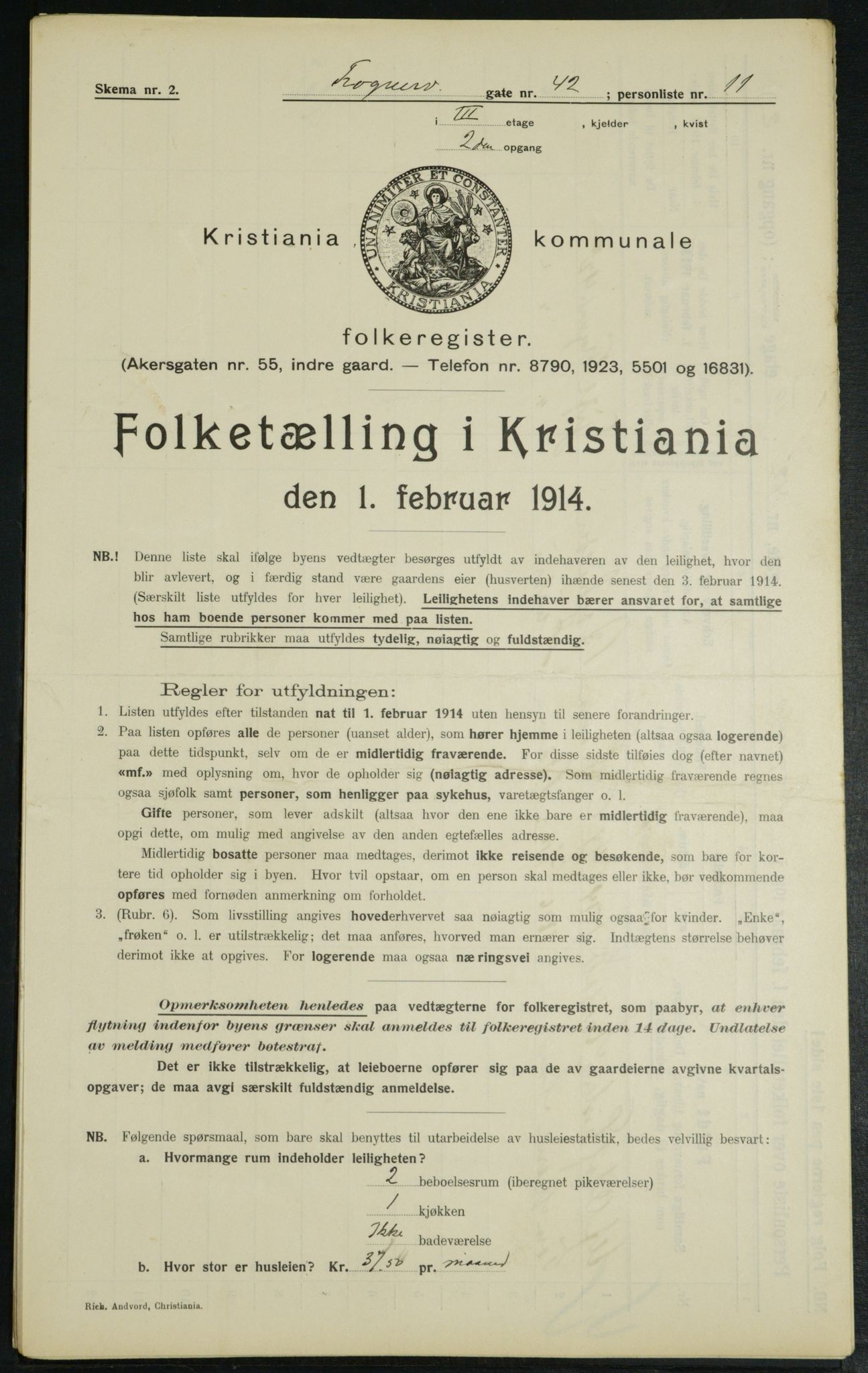 OBA, Municipal Census 1914 for Kristiania, 1914, p. 27860