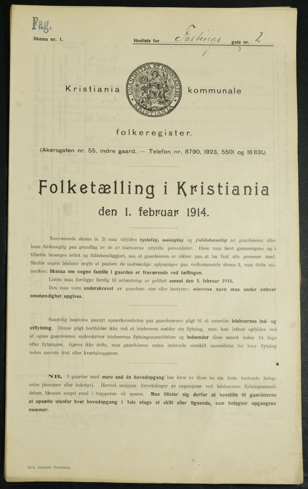 OBA, Municipal Census 1914 for Kristiania, 1914, p. 23782