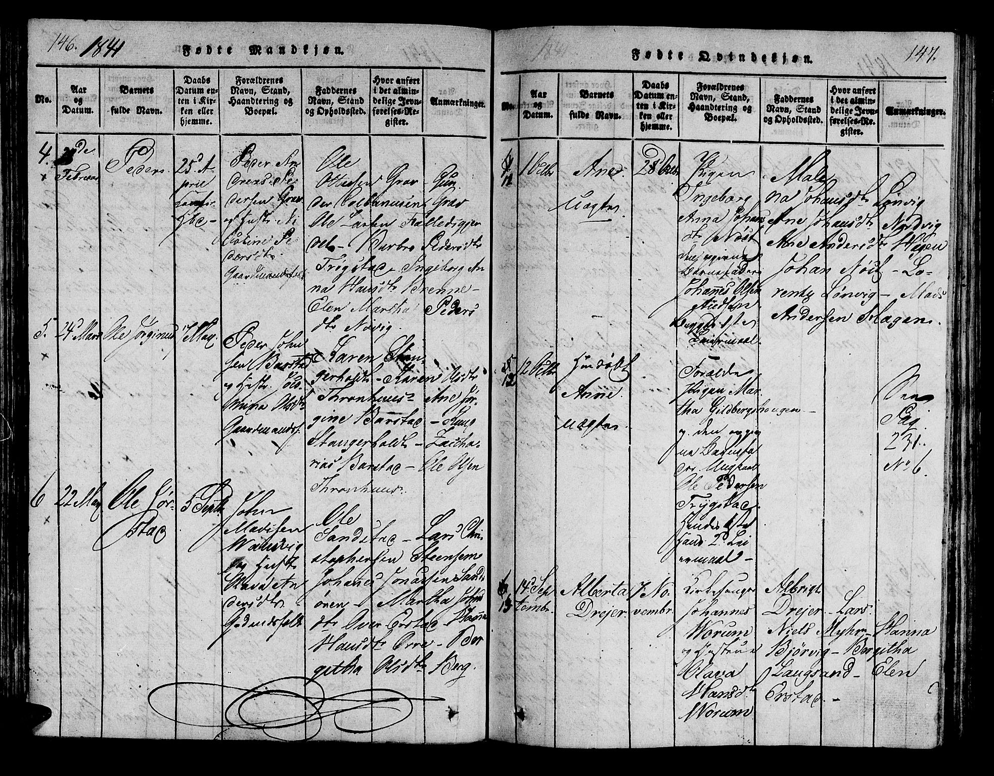 Ministerialprotokoller, klokkerbøker og fødselsregistre - Nord-Trøndelag, AV/SAT-A-1458/722/L0217: Parish register (official) no. 722A04, 1817-1842, p. 146-147