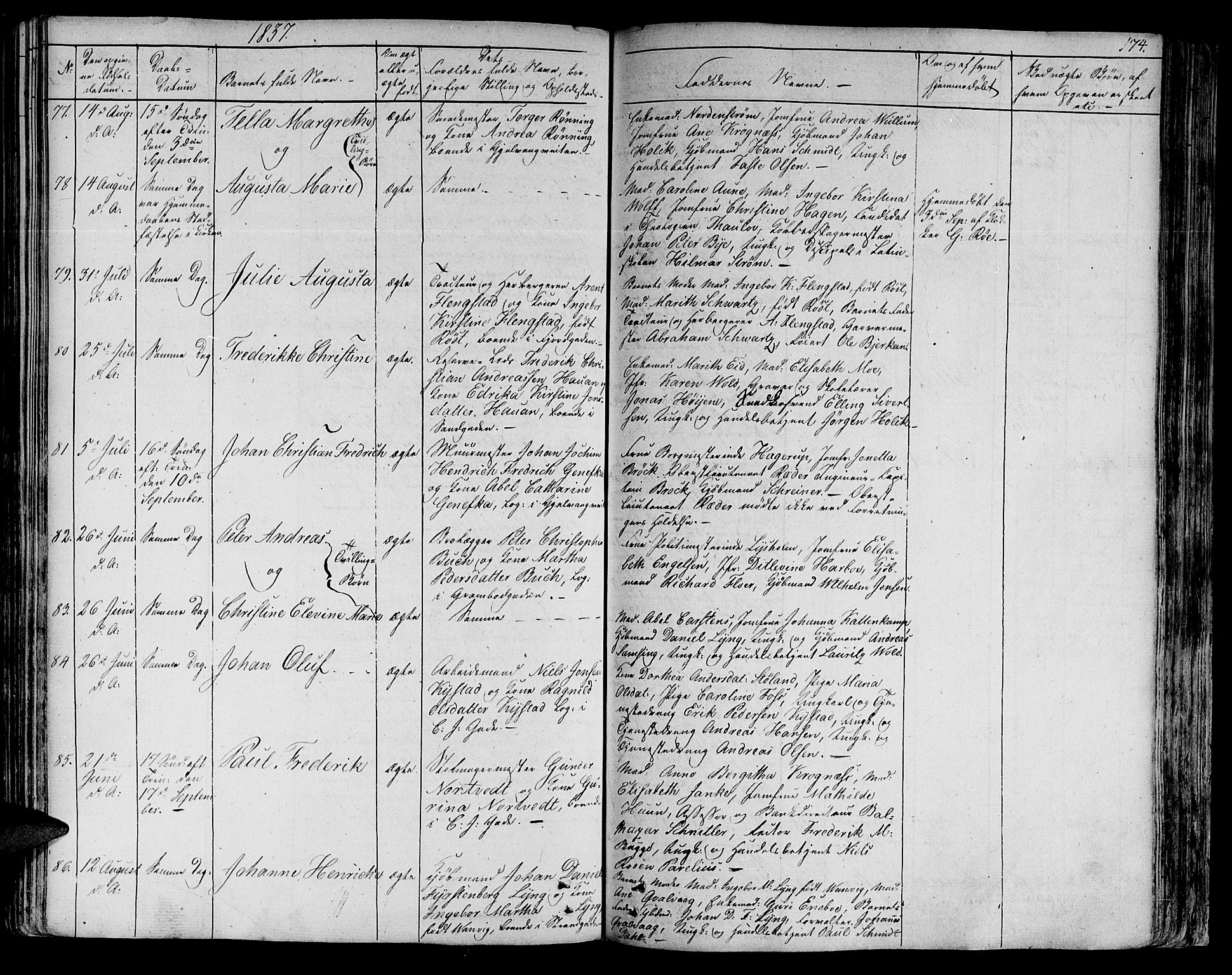 Ministerialprotokoller, klokkerbøker og fødselsregistre - Sør-Trøndelag, SAT/A-1456/602/L0108: Parish register (official) no. 602A06, 1821-1839, p. 174