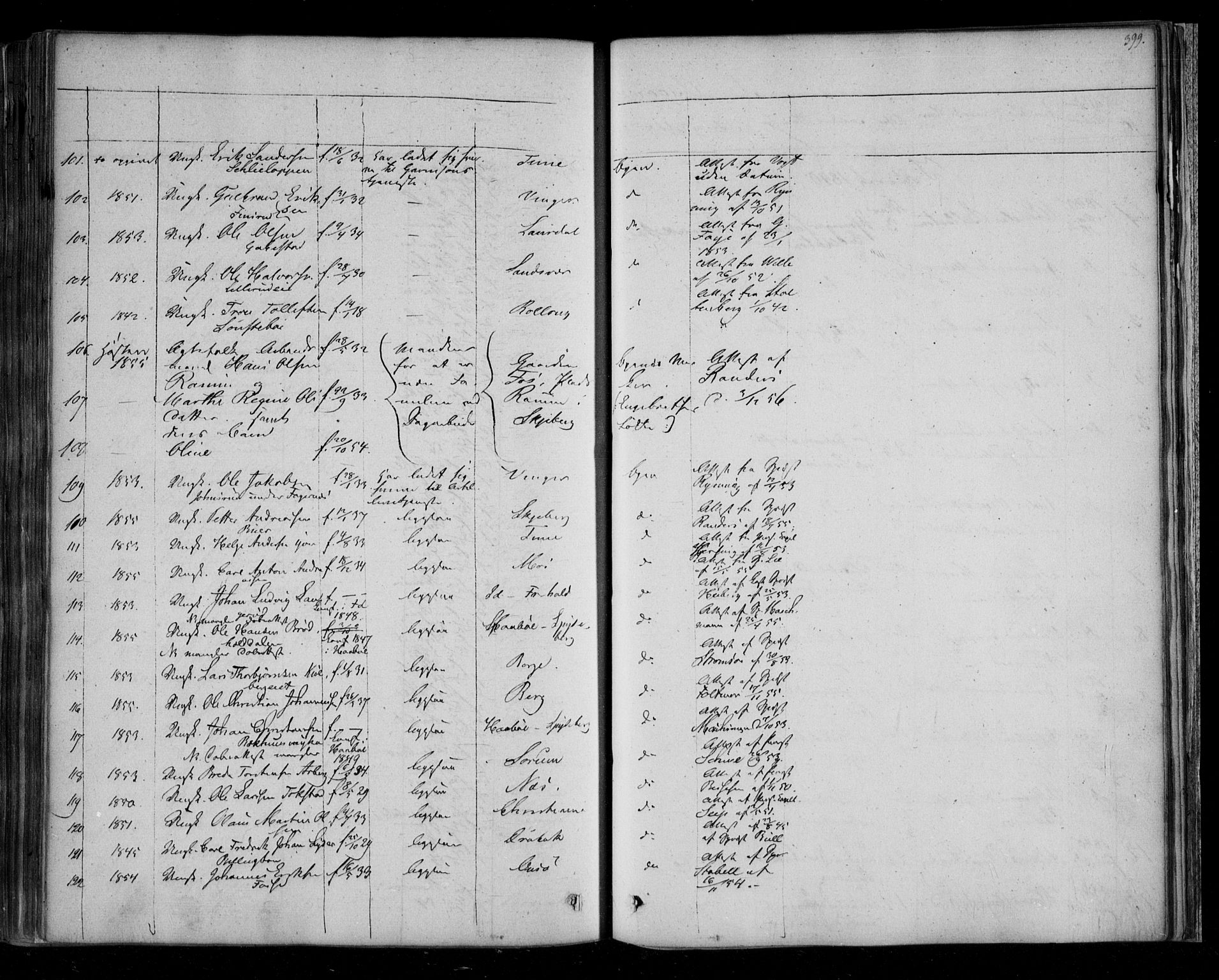 Fredrikstad prestekontor Kirkebøker, AV/SAO-A-11082/F/Fa/L0005: Parish register (official) no. 5, 1835-1856, p. 399