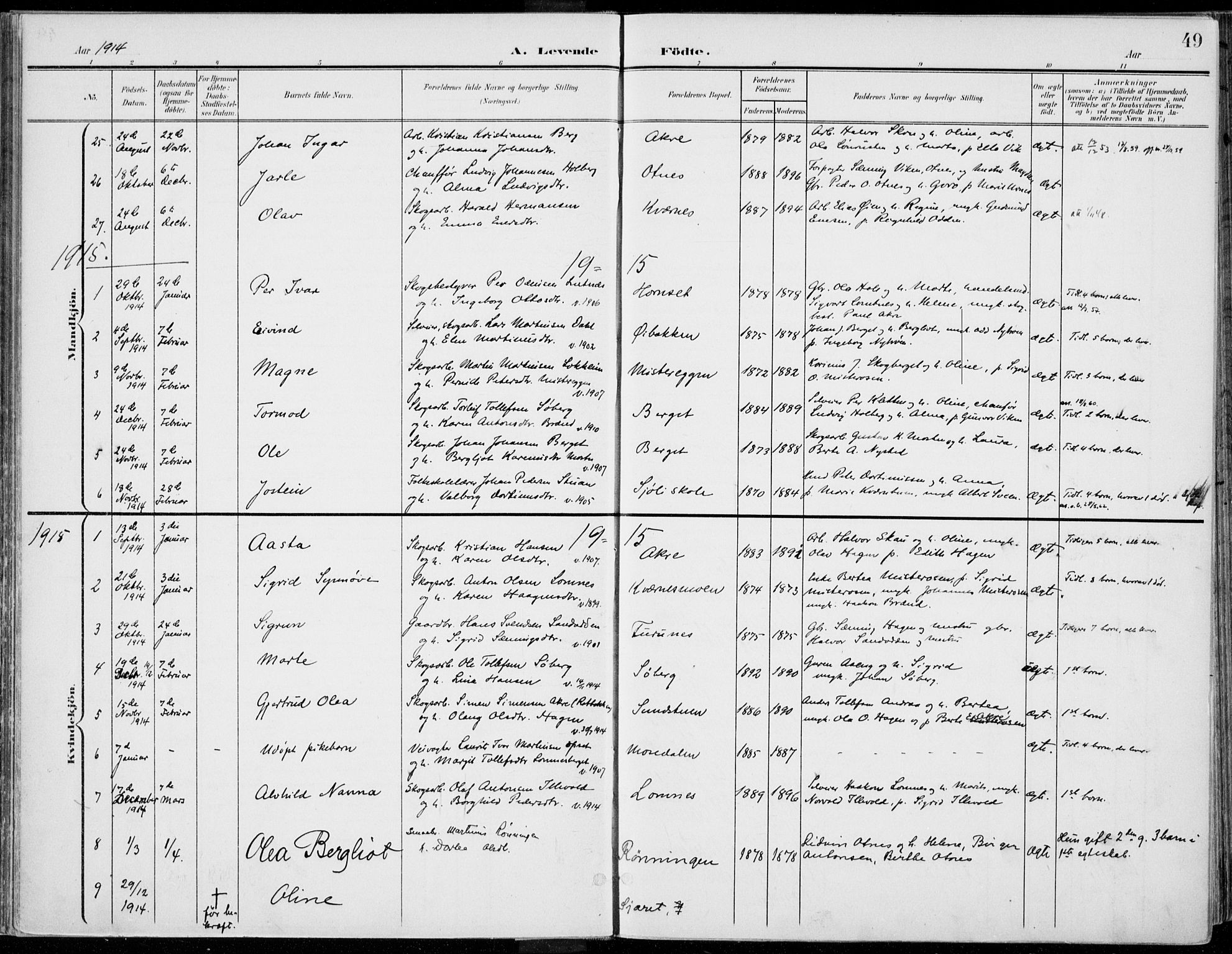 Rendalen prestekontor, SAH/PREST-054/H/Ha/Haa/L0011: Parish register (official) no. 11, 1901-1925, p. 49