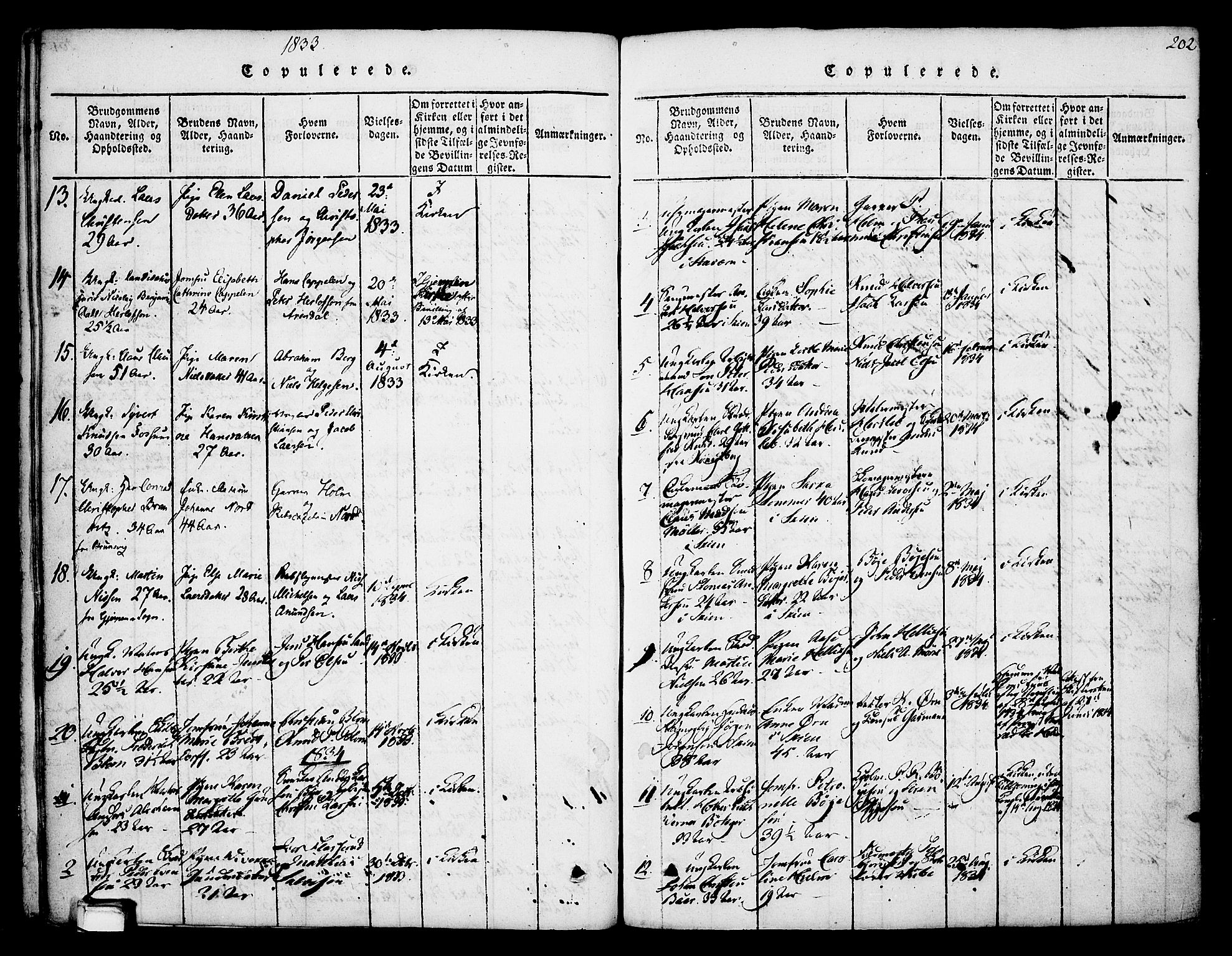 Skien kirkebøker, SAKO/A-302/F/Fa/L0005: Parish register (official) no. 5, 1814-1843, p. 202