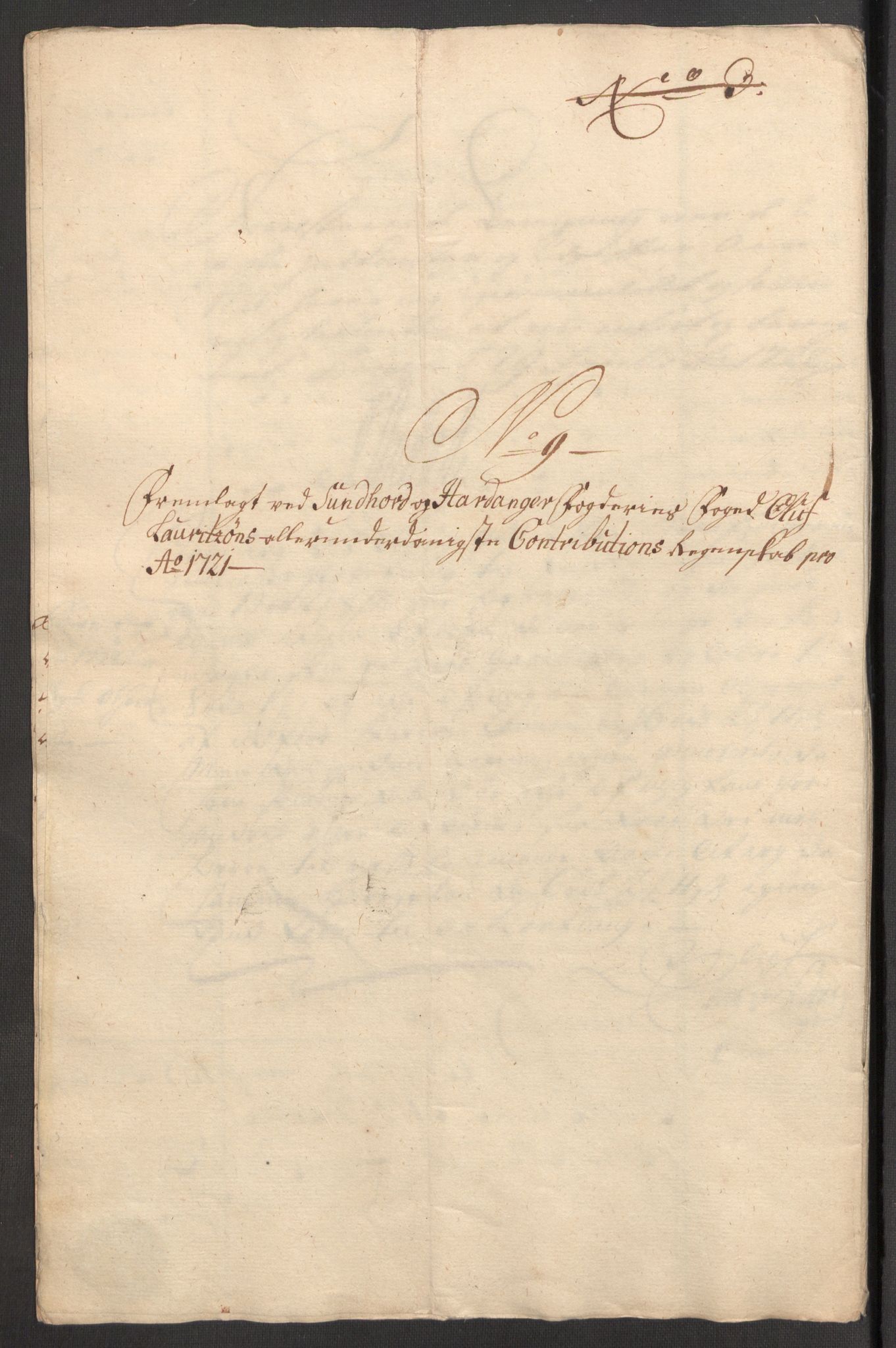 Rentekammeret inntil 1814, Reviderte regnskaper, Fogderegnskap, AV/RA-EA-4092/R48/L3000: Fogderegnskap Sunnhordland og Hardanger, 1721, p. 118