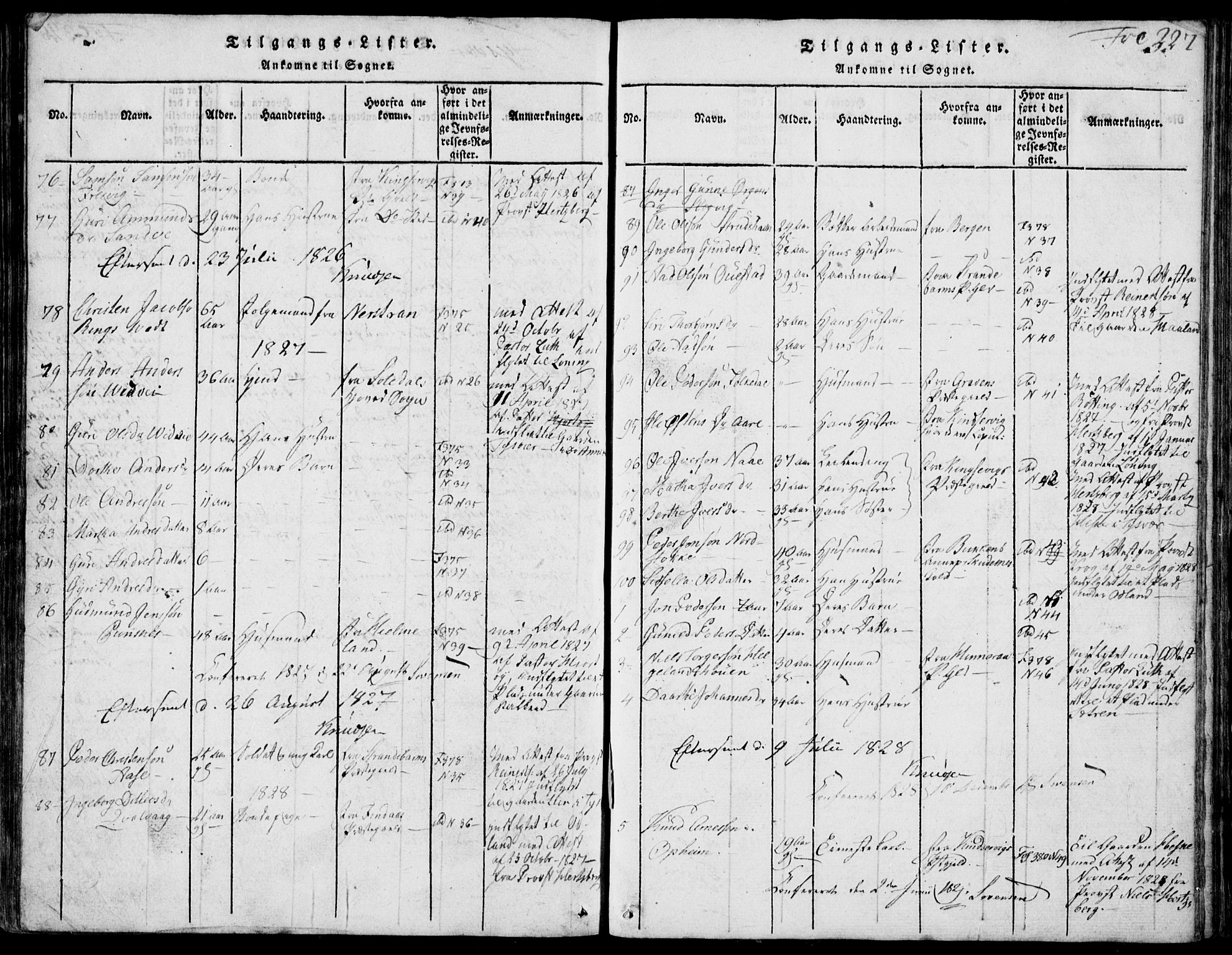 Skjold sokneprestkontor, SAST/A-101847/H/Ha/Hab/L0002: Parish register (copy) no. B 2 /1, 1815-1830, p. 327