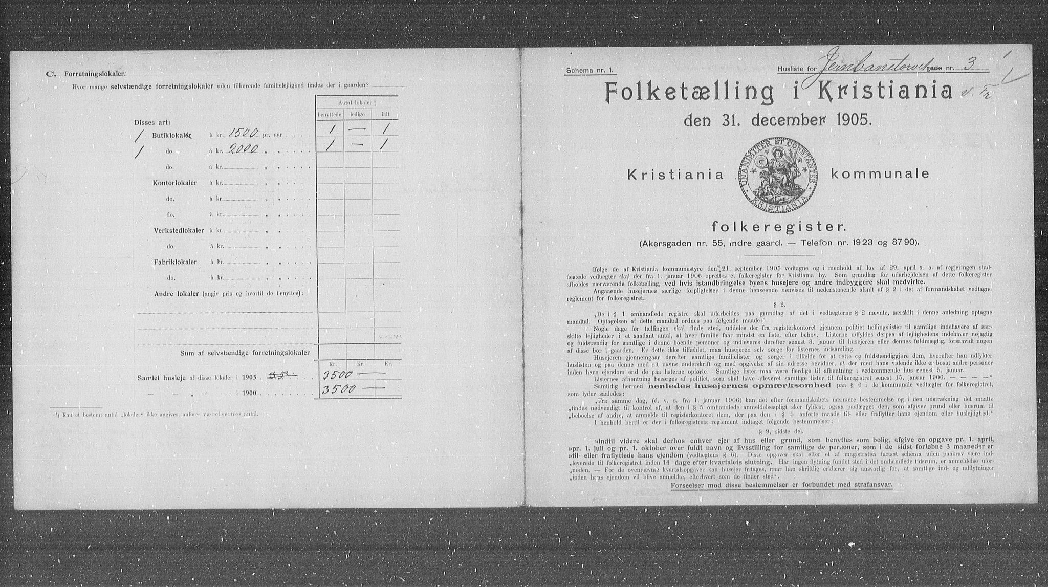 OBA, Municipal Census 1905 for Kristiania, 1905, p. 24594