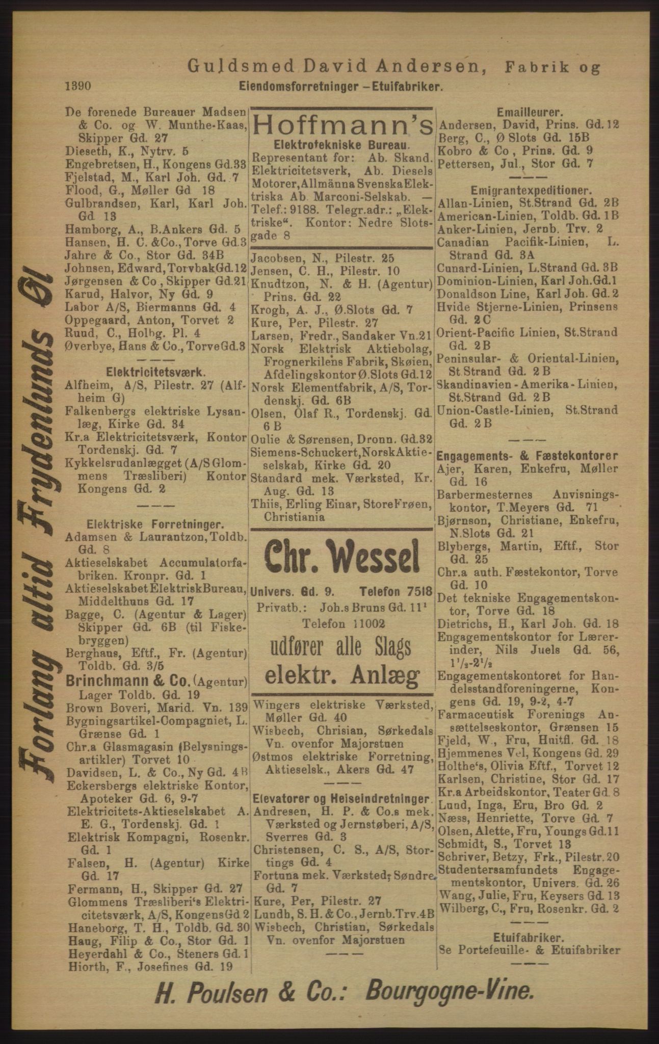 Kristiania/Oslo adressebok, PUBL/-, 1906, p. 1390