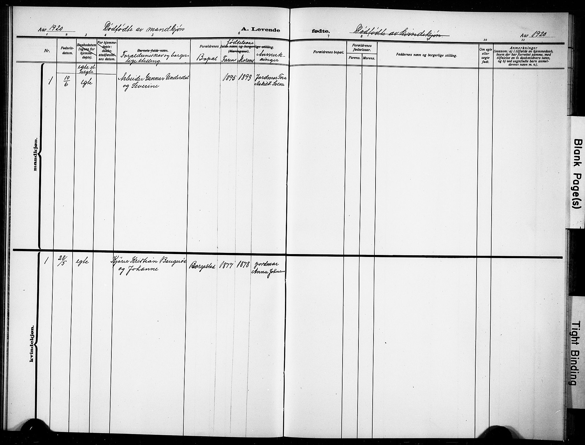 Gjerpen kirkebøker, SAKO/A-265/G/Gb/L0001: Parish register (copy) no. II 1, 1920-1929