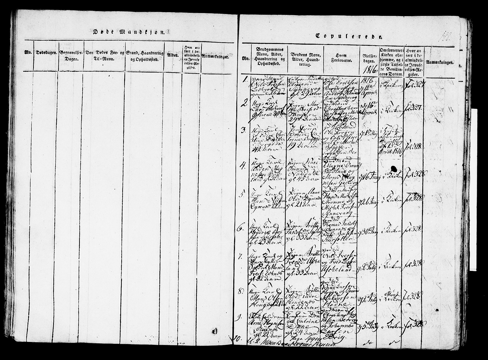 Lindås Sokneprestembete, SAB/A-76701/H/Haa: Parish register (official) no. A 7, 1816-1823, p. 188