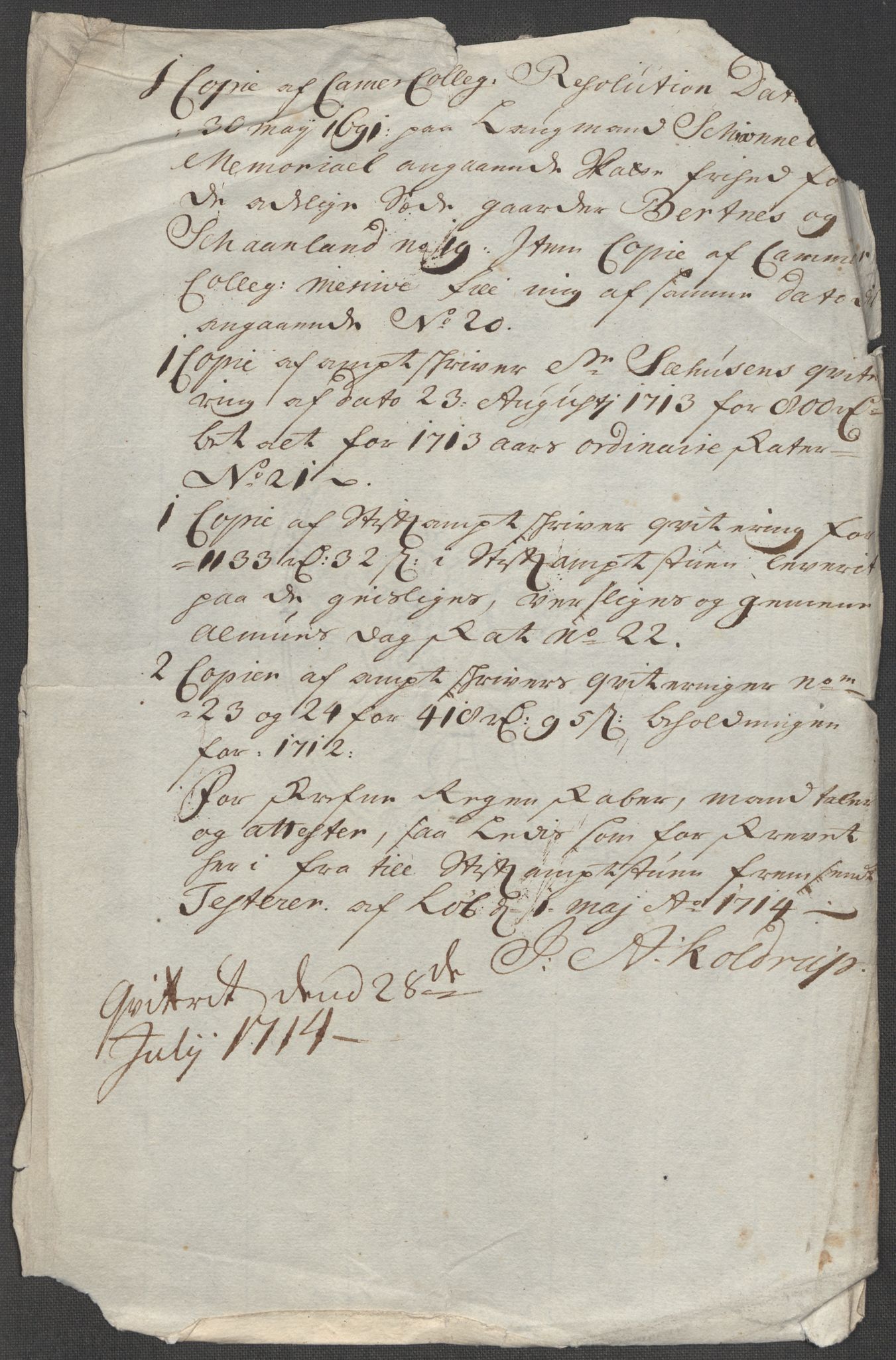 Rentekammeret inntil 1814, Reviderte regnskaper, Fogderegnskap, RA/EA-4092/R66/L4583: Fogderegnskap Salten, 1713, p. 21
