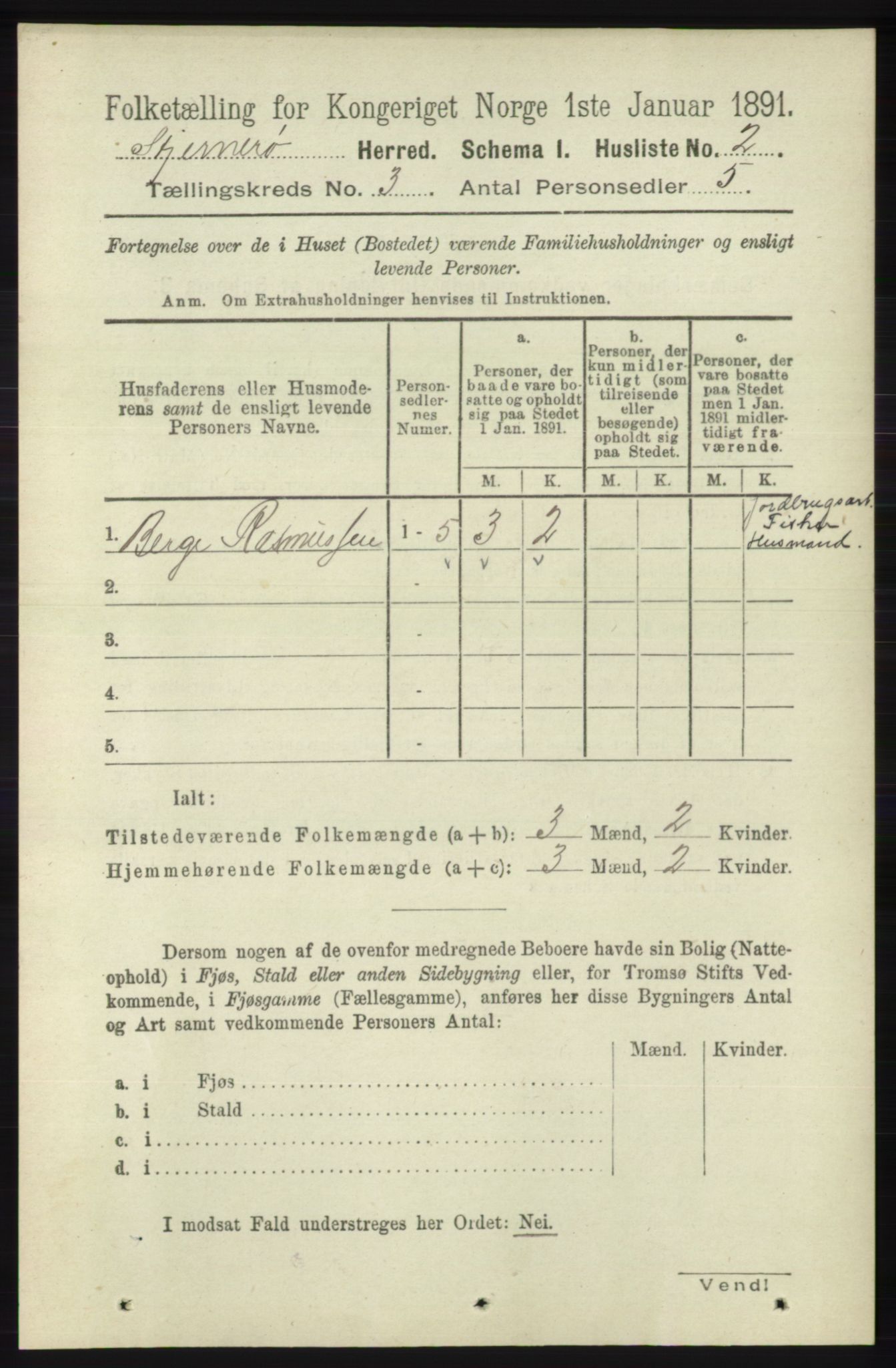 RA, 1891 census for 1140 Sjernarøy, 1891, p. 358