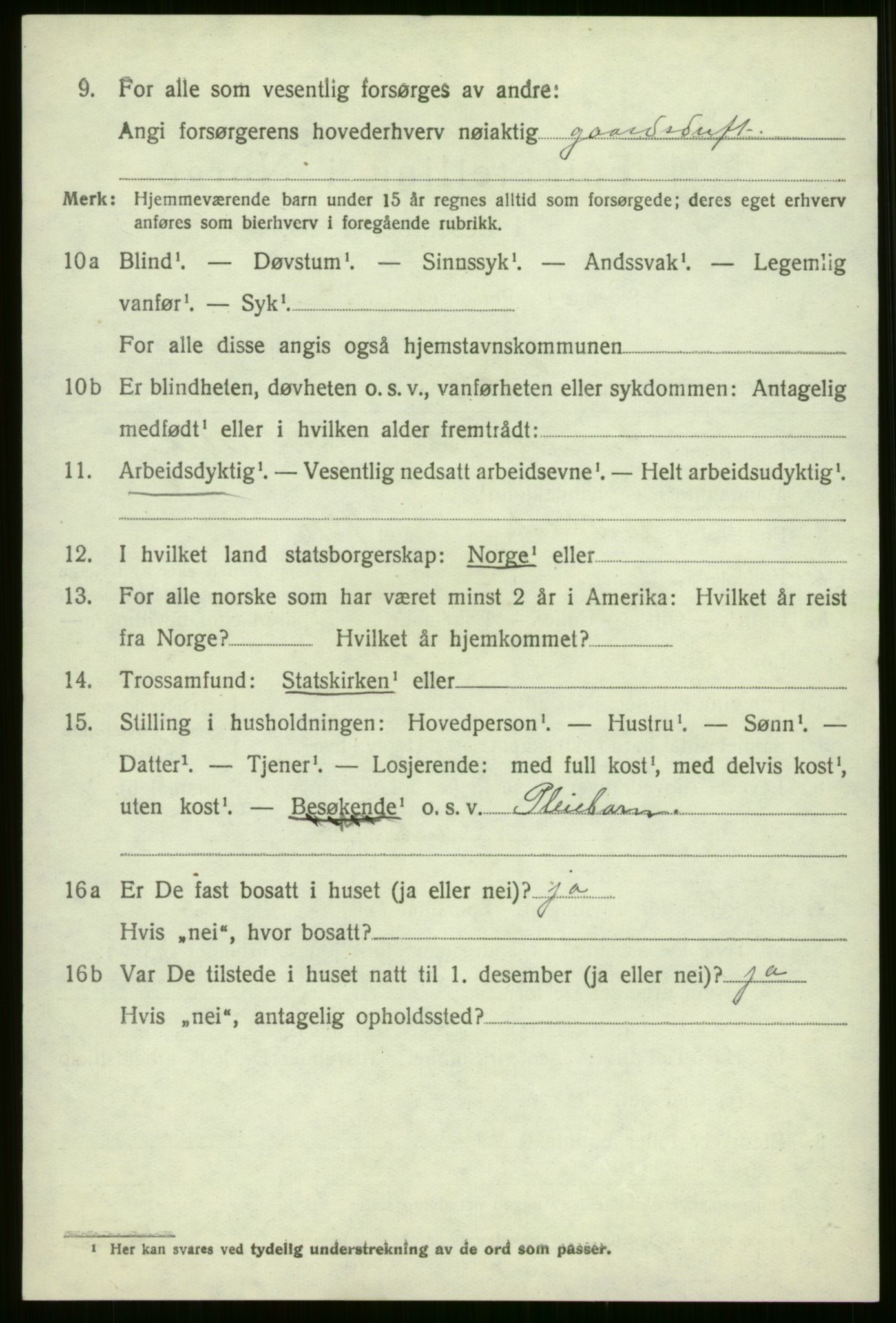 SAB, 1920 census for Evanger, 1920, p. 2670