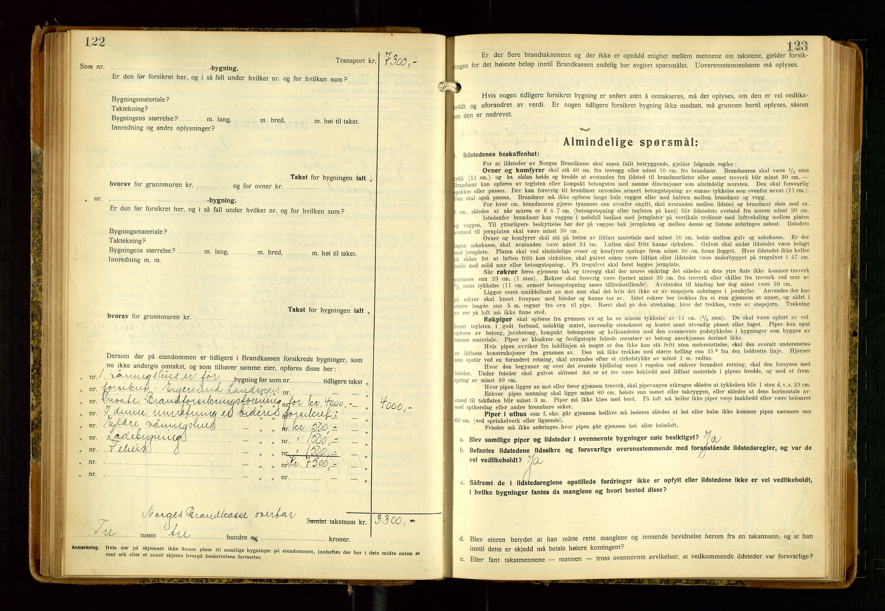 Eigersund lensmannskontor, AV/SAST-A-100171/Gob/L0006: "Brandtakstprotokoll", 1934-1938, p. 122-123