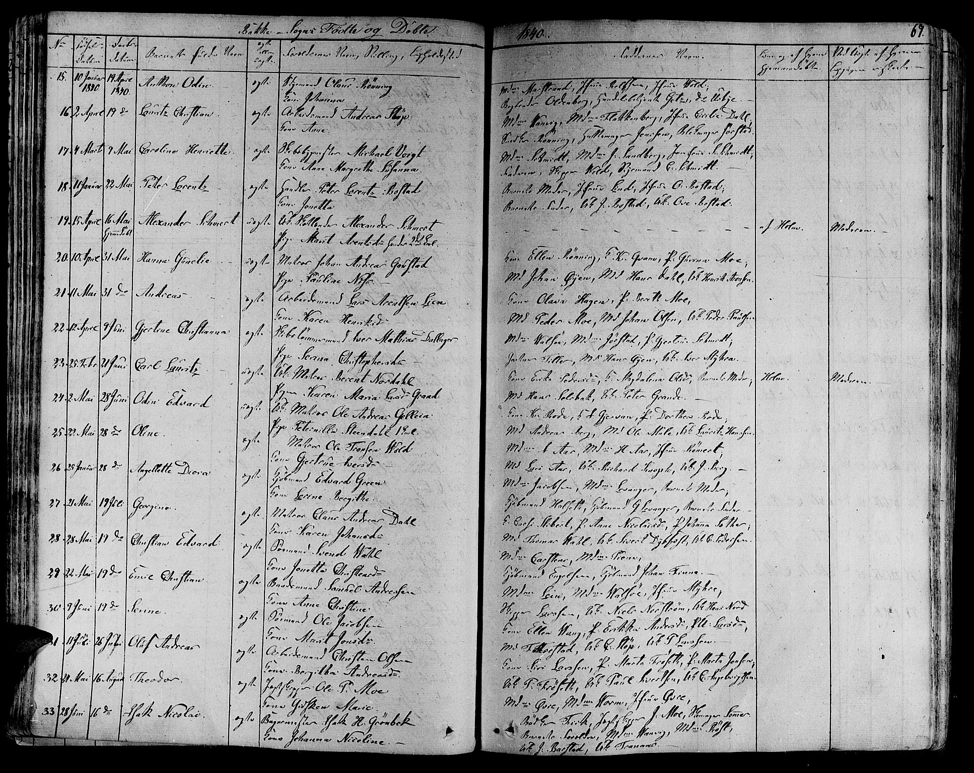 Ministerialprotokoller, klokkerbøker og fødselsregistre - Sør-Trøndelag, SAT/A-1456/606/L0287: Parish register (official) no. 606A04 /2, 1826-1840, p. 67