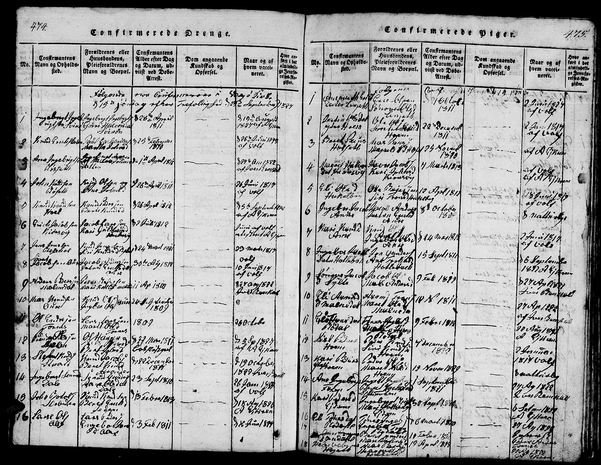 Ministerialprotokoller, klokkerbøker og fødselsregistre - Møre og Romsdal, SAT/A-1454/565/L0752: Parish register (copy) no. 565C01, 1817-1844, p. 474-475