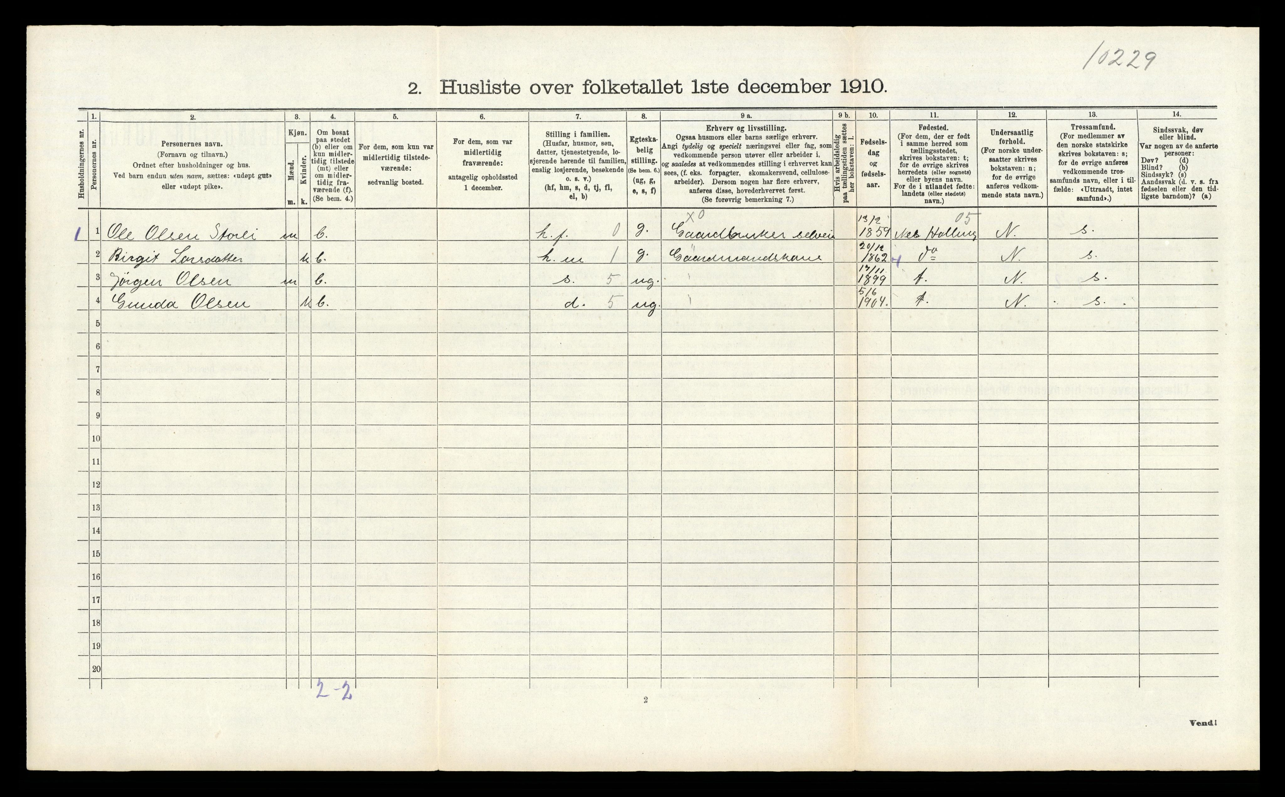 RA, 1910 census for Sande, 1910, p. 928