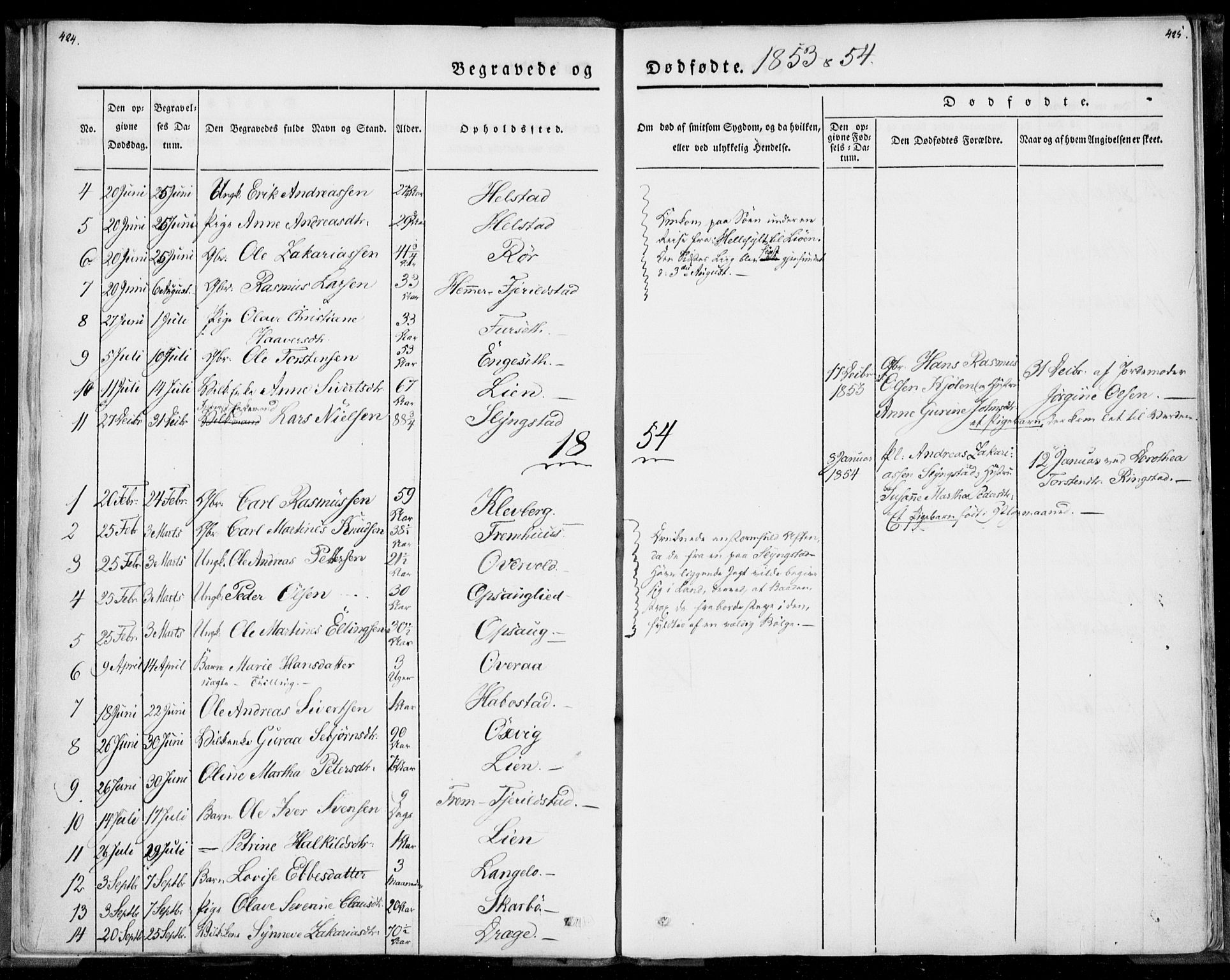 Ministerialprotokoller, klokkerbøker og fødselsregistre - Møre og Romsdal, AV/SAT-A-1454/520/L0277: Parish register (official) no. 520A07, 1843-1861, p. 424-425
