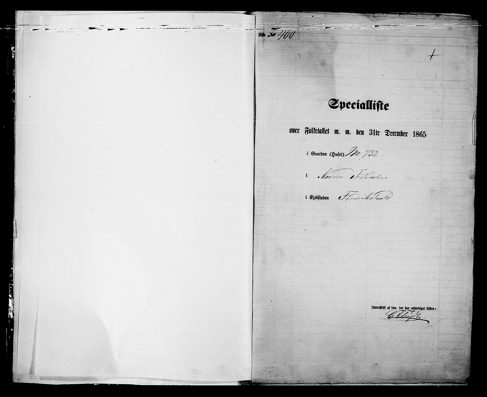 RA, 1865 census for Fredrikshald, 1865, p. 803