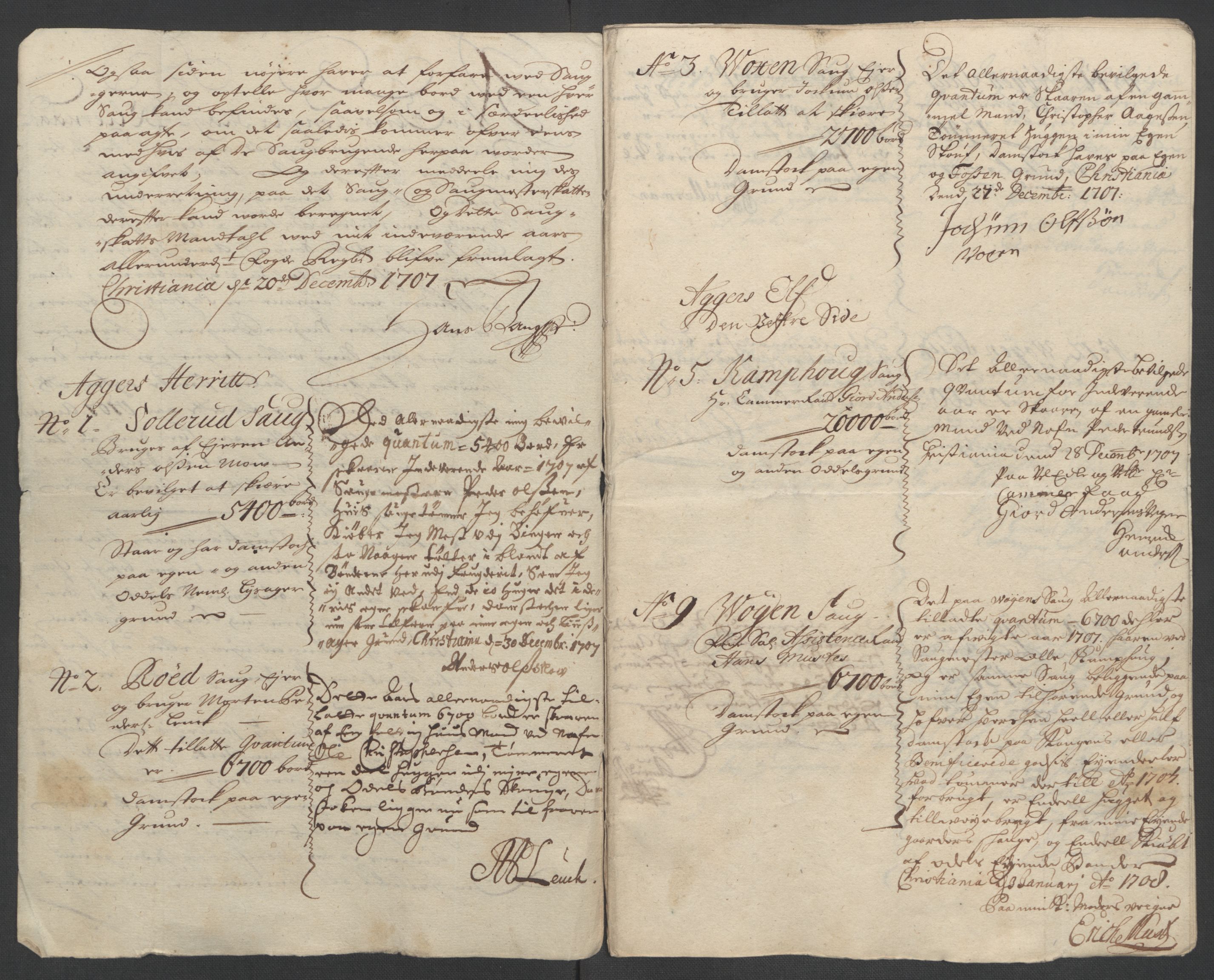 Rentekammeret inntil 1814, Reviderte regnskaper, Fogderegnskap, RA/EA-4092/R10/L0447: Fogderegnskap Aker og Follo, 1707-1709, p. 105