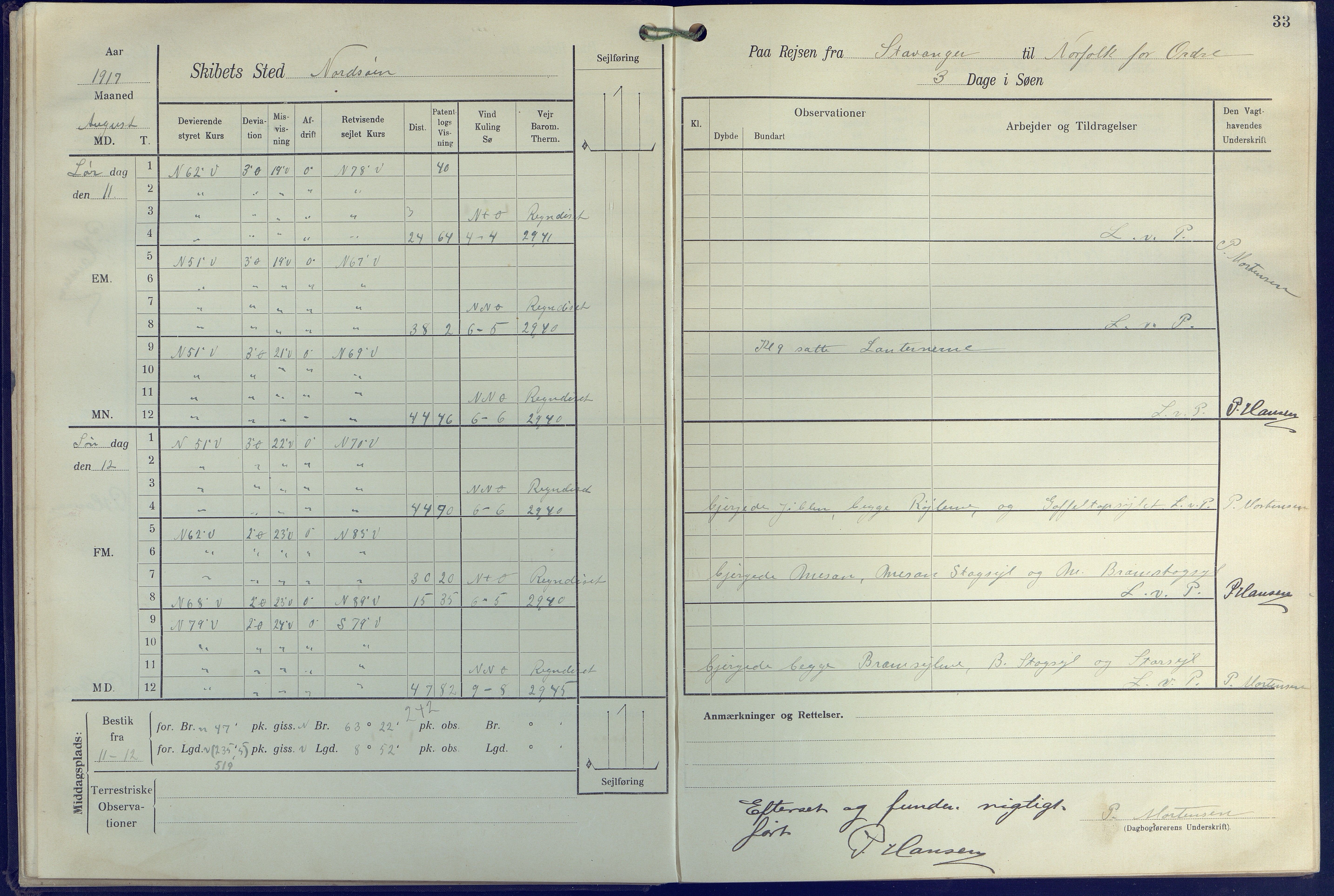 Fartøysarkivet, AAKS/PA-1934/F/L0271: Pehr Ugland (bark), 1917-1919, p. 33