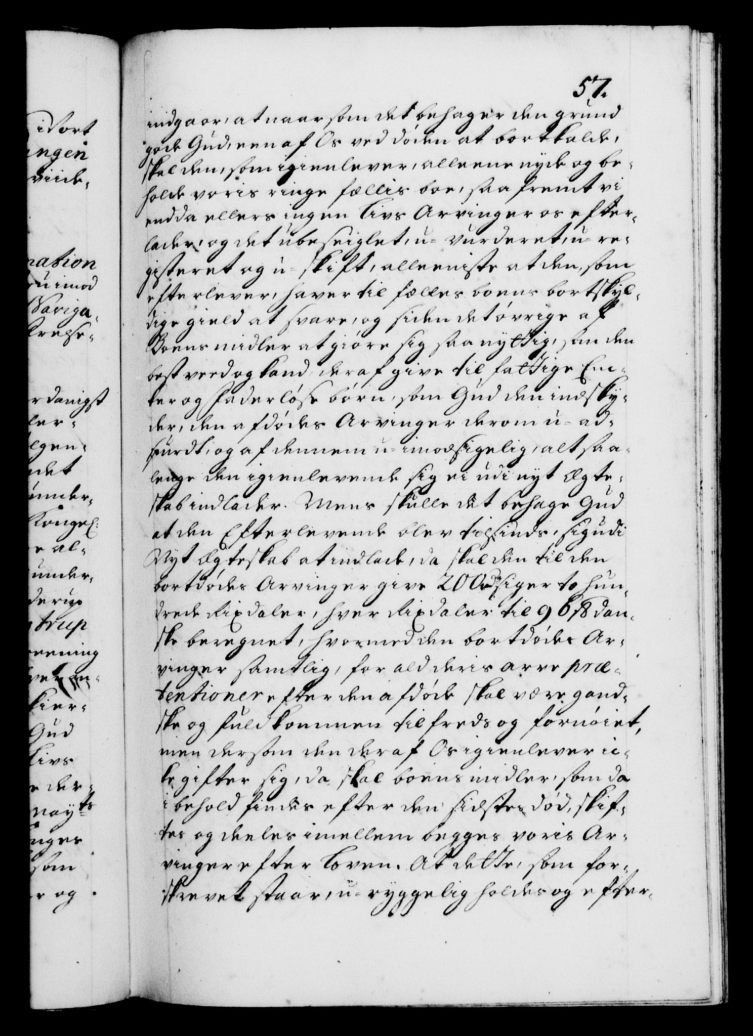 Danske Kanselli 1572-1799, AV/RA-EA-3023/F/Fc/Fca/Fcaa/L0019: Norske registre, 1704-1707, p. 57a