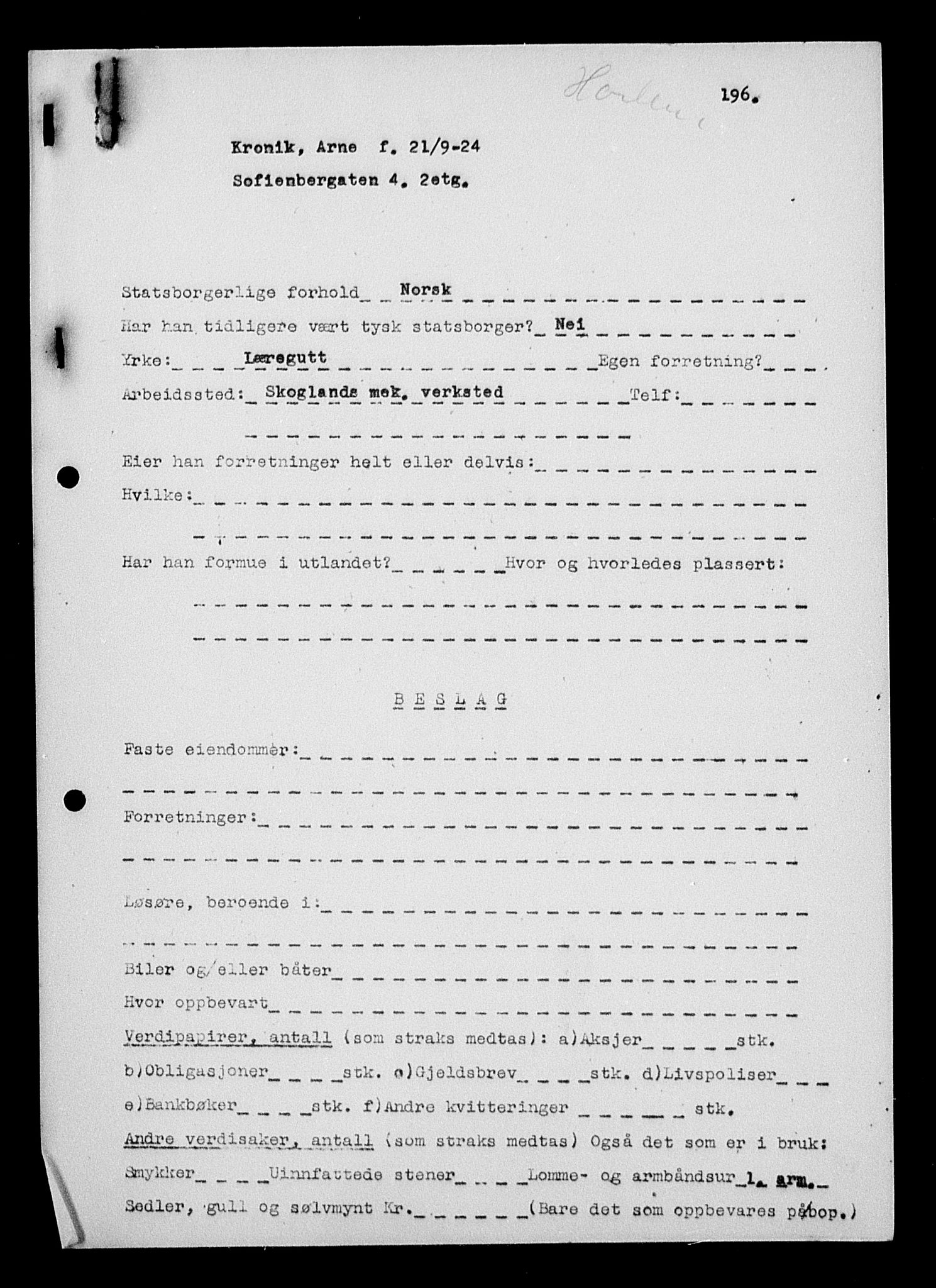 Justisdepartementet, Tilbakeføringskontoret for inndratte formuer, AV/RA-S-1564/H/Hc/Hcc/L0953: --, 1945-1947, p. 429