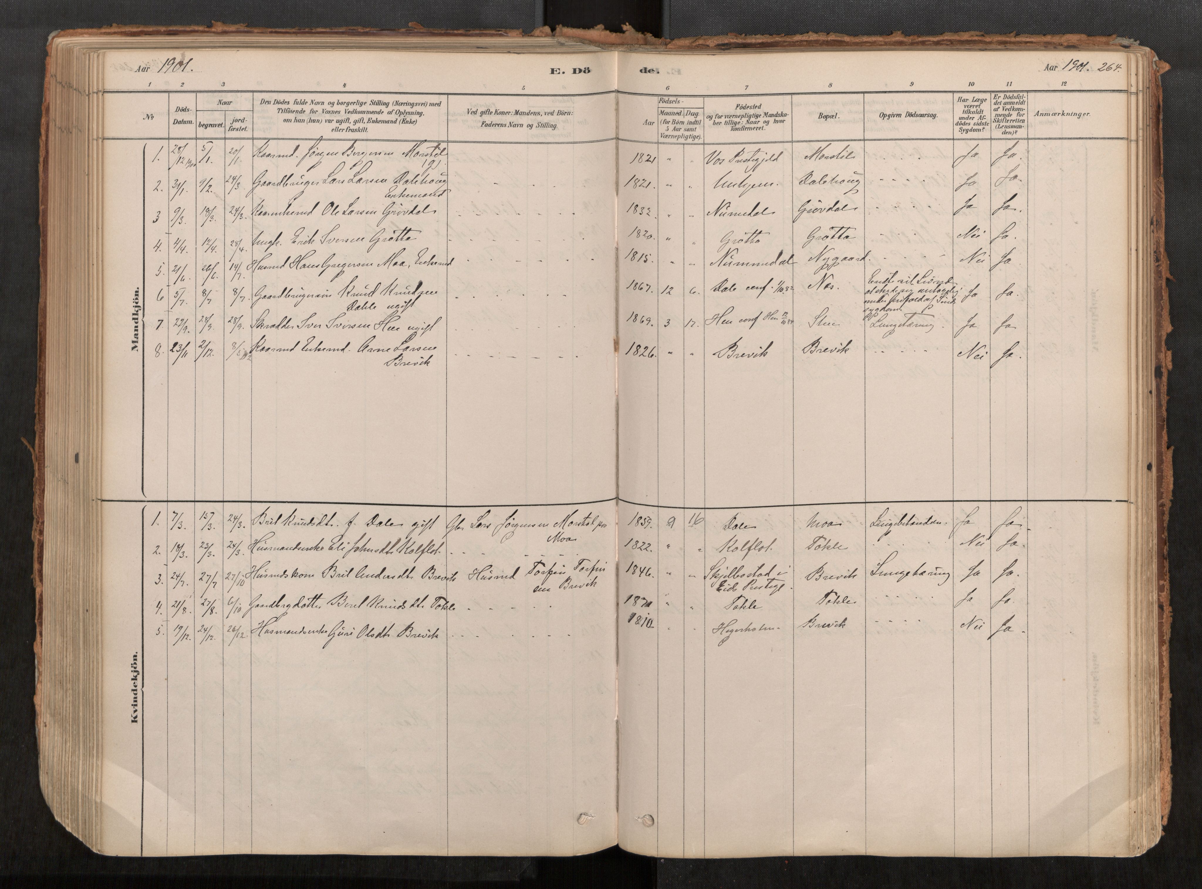 Ministerialprotokoller, klokkerbøker og fødselsregistre - Møre og Romsdal, AV/SAT-A-1454/545/L0594: Parish register (official) no. 545A03, 1878-1920, p. 264