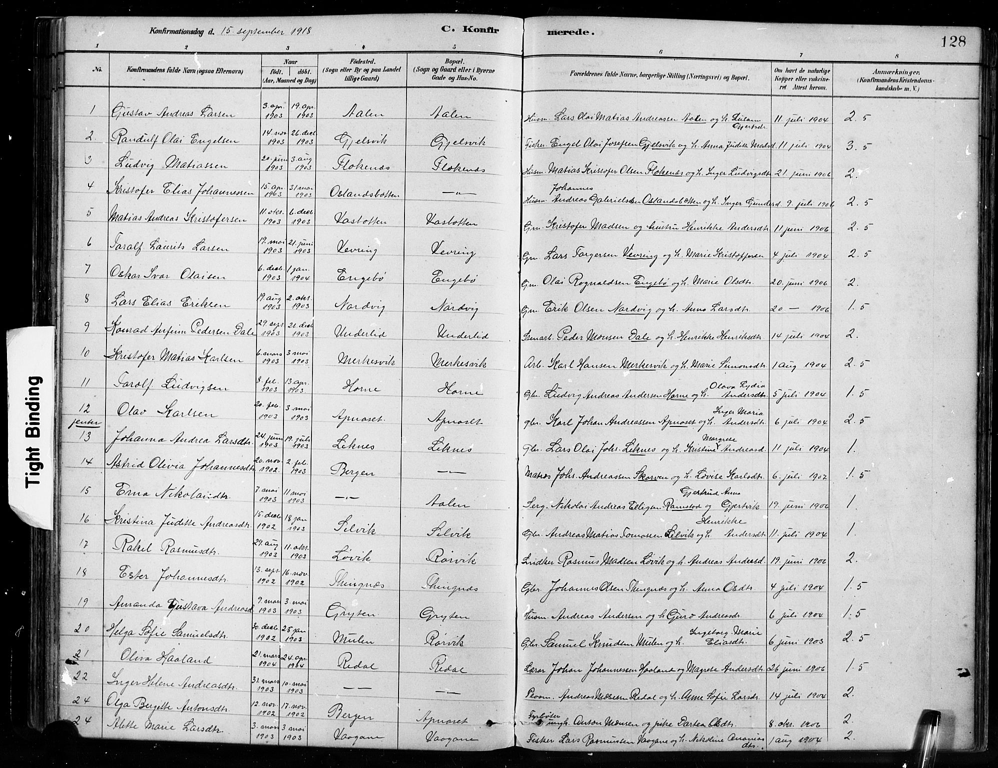 Førde sokneprestembete, SAB/A-79901/H/Hab/Habe/L0001: Parish register (copy) no. E 1, 1881-1920, p. 128