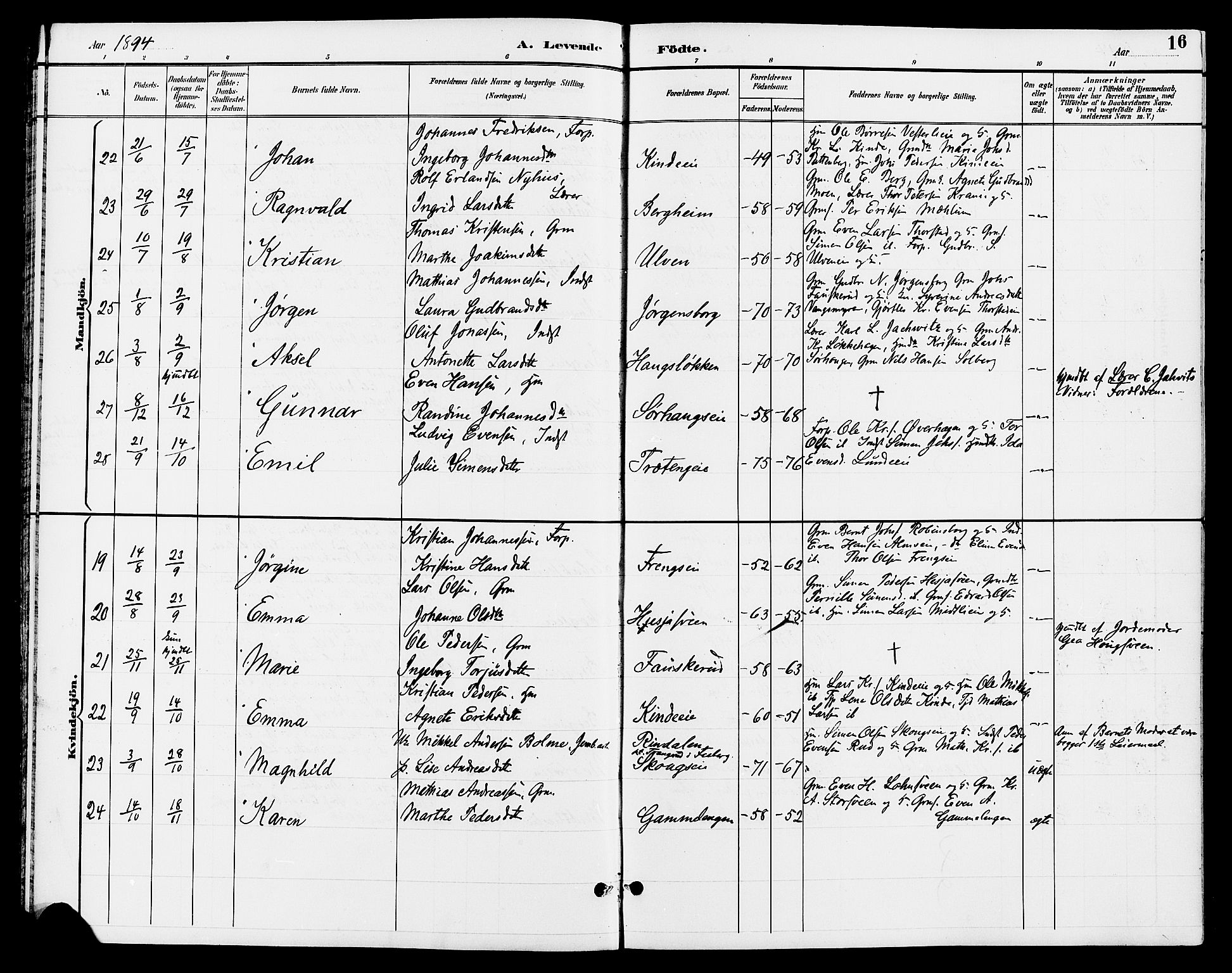 Ringsaker prestekontor, SAH/PREST-014/L/La/L0013: Parish register (copy) no. 13, 1891-1904, p. 16