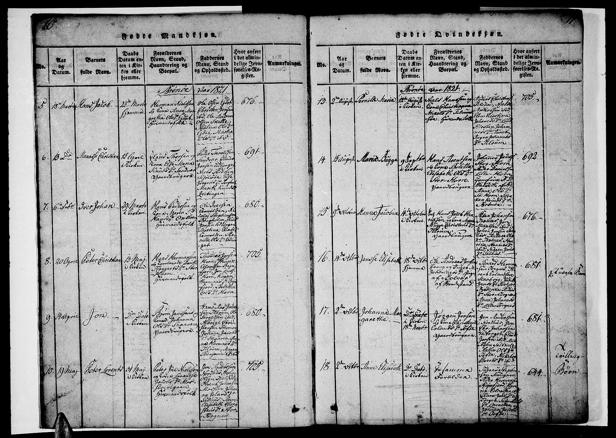 Ministerialprotokoller, klokkerbøker og fødselsregistre - Nordland, SAT/A-1459/813/L0197: Parish register (official) no. 813A07, 1820-1833, p. 10-11