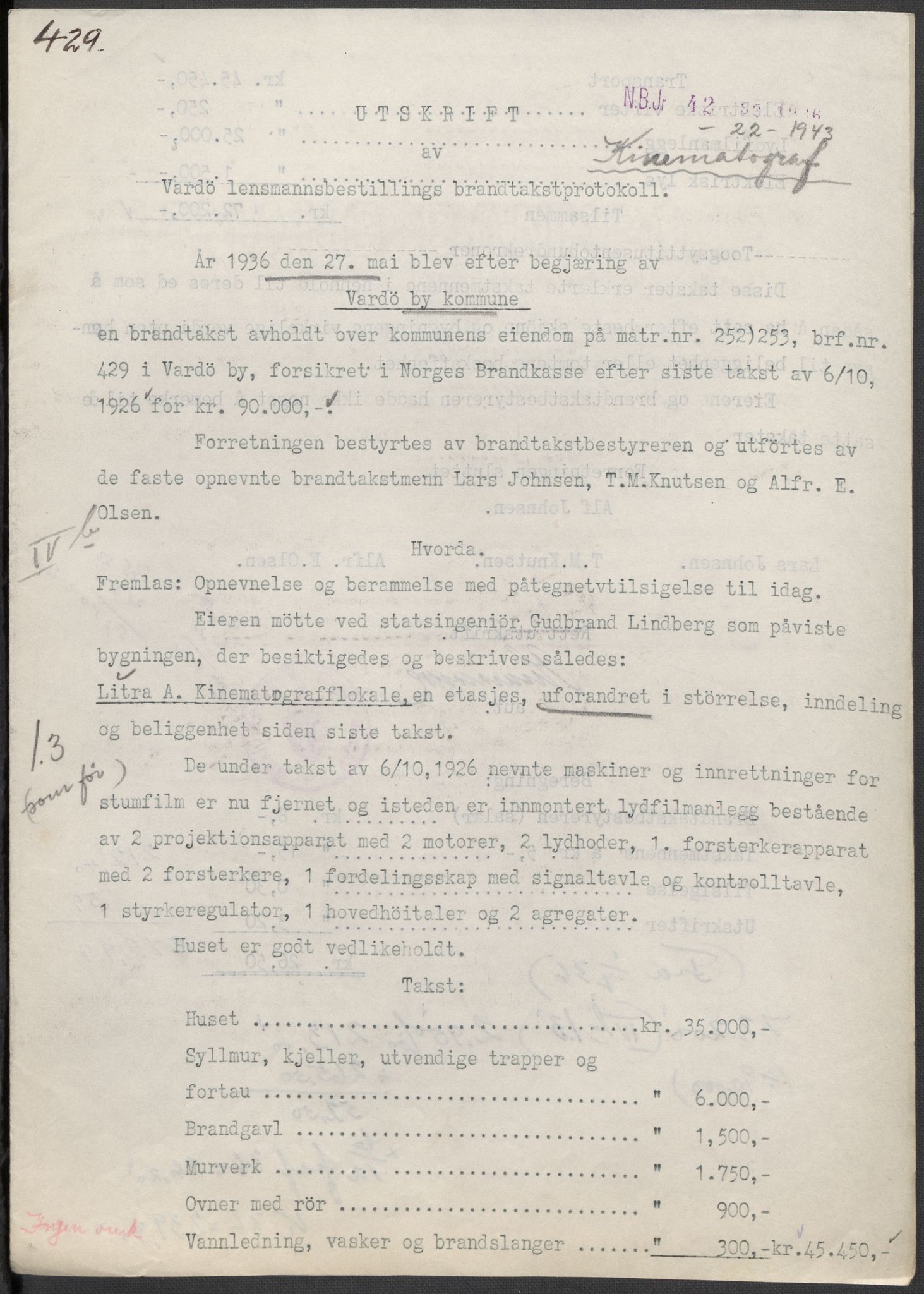 Norges Brannkasse, AV/RA-S-1549/E/Eu/L0057: Branntakster for Vardø, 1879-1956, p. 648