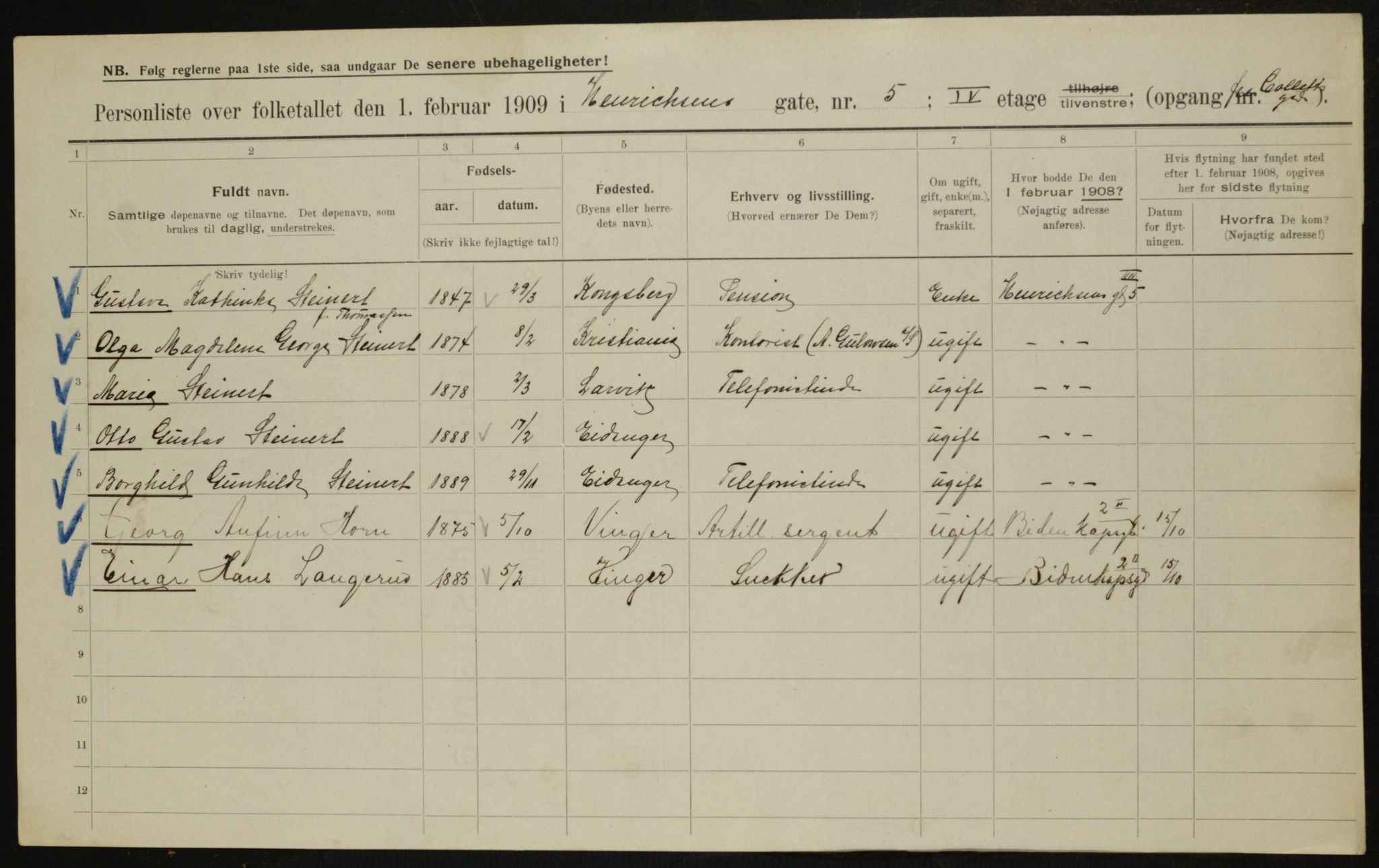 OBA, Municipal Census 1909 for Kristiania, 1909, p. 34971