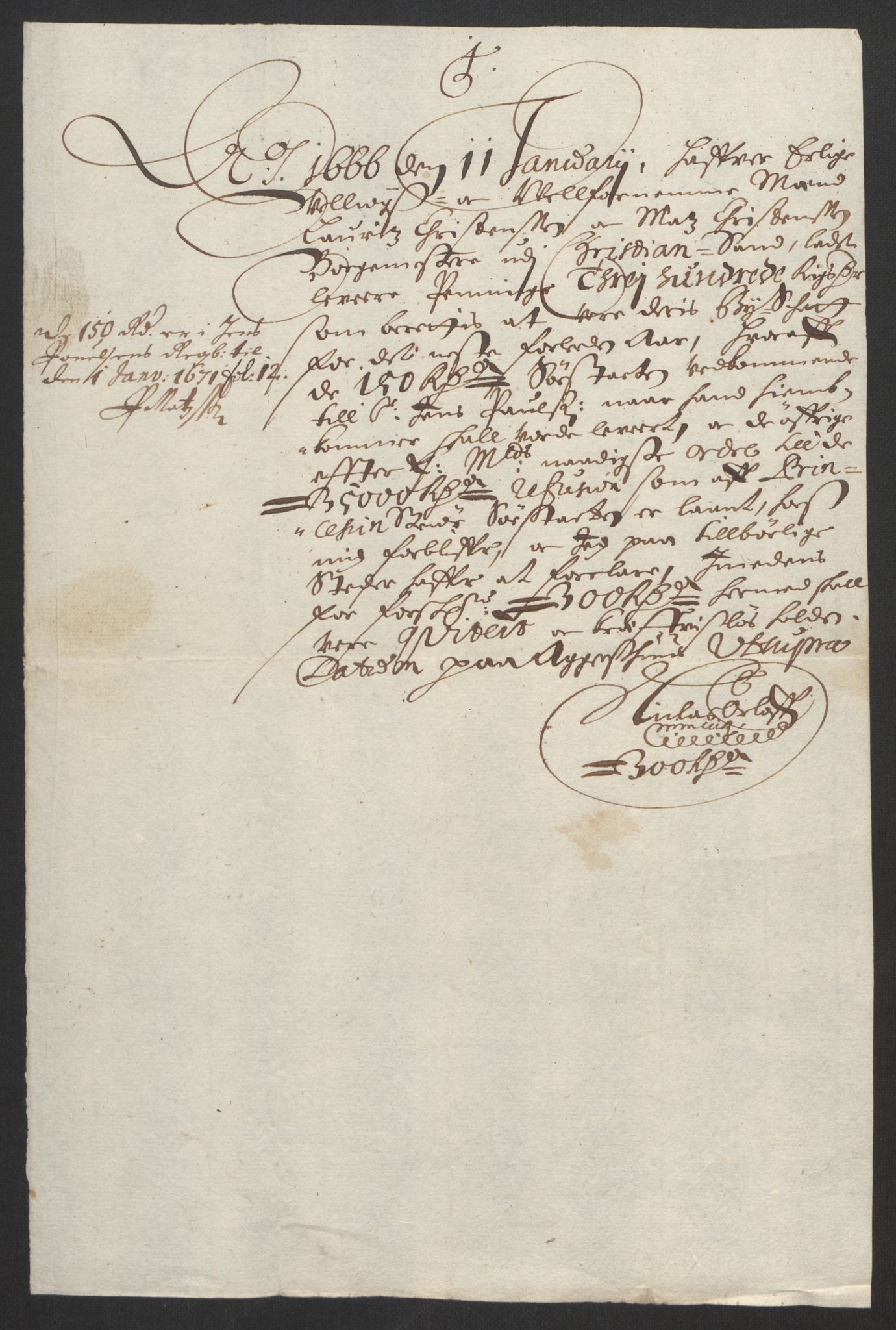 Rentekammeret inntil 1814, Reviderte regnskaper, Byregnskaper, AV/RA-EA-4066/R/Rm/L0258: [M1] Kontribusjonsregnskap, 1664-1700, p. 135