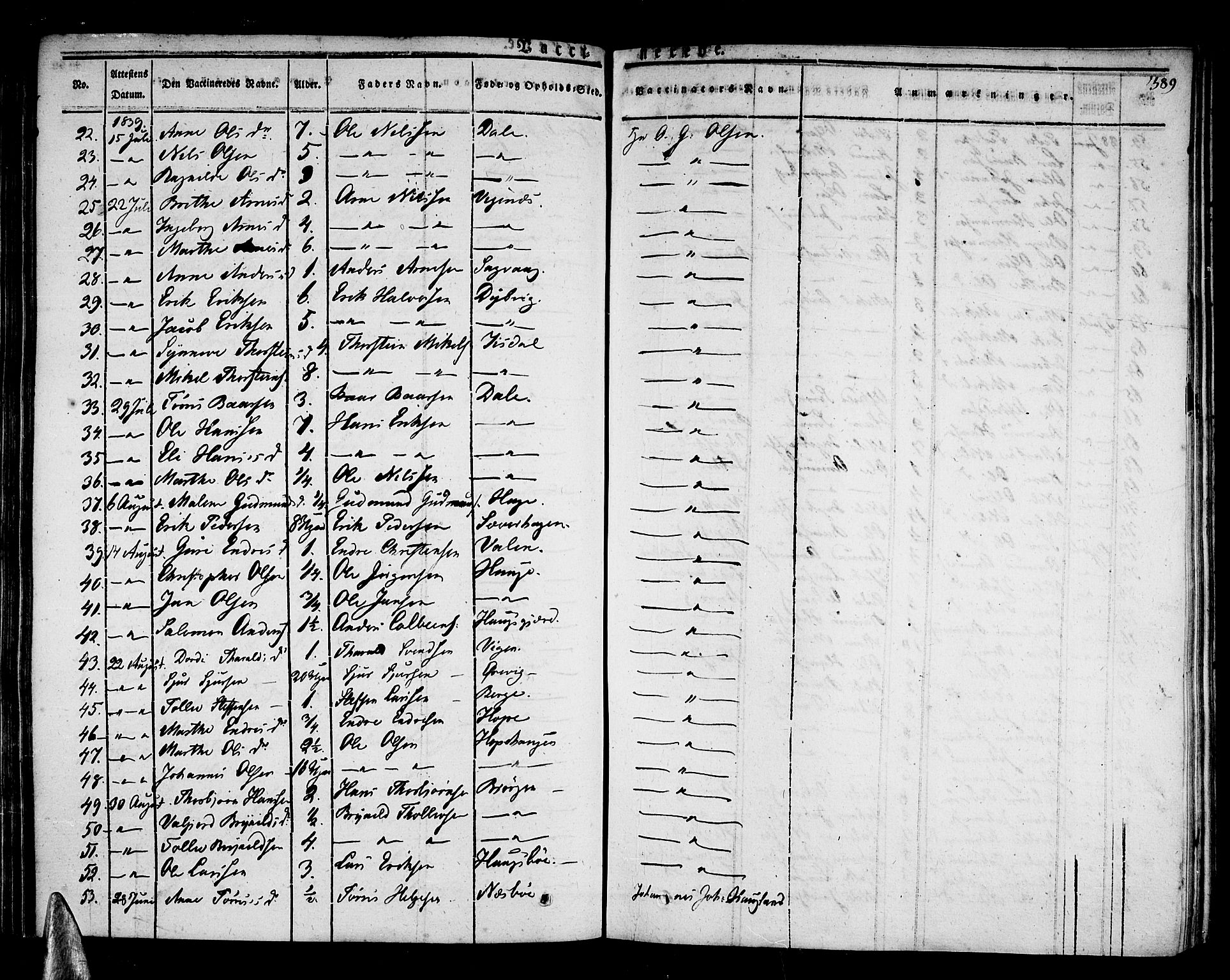 Stord sokneprestembete, AV/SAB-A-78201/H/Haa: Parish register (official) no. A 6, 1826-1840, p. 389