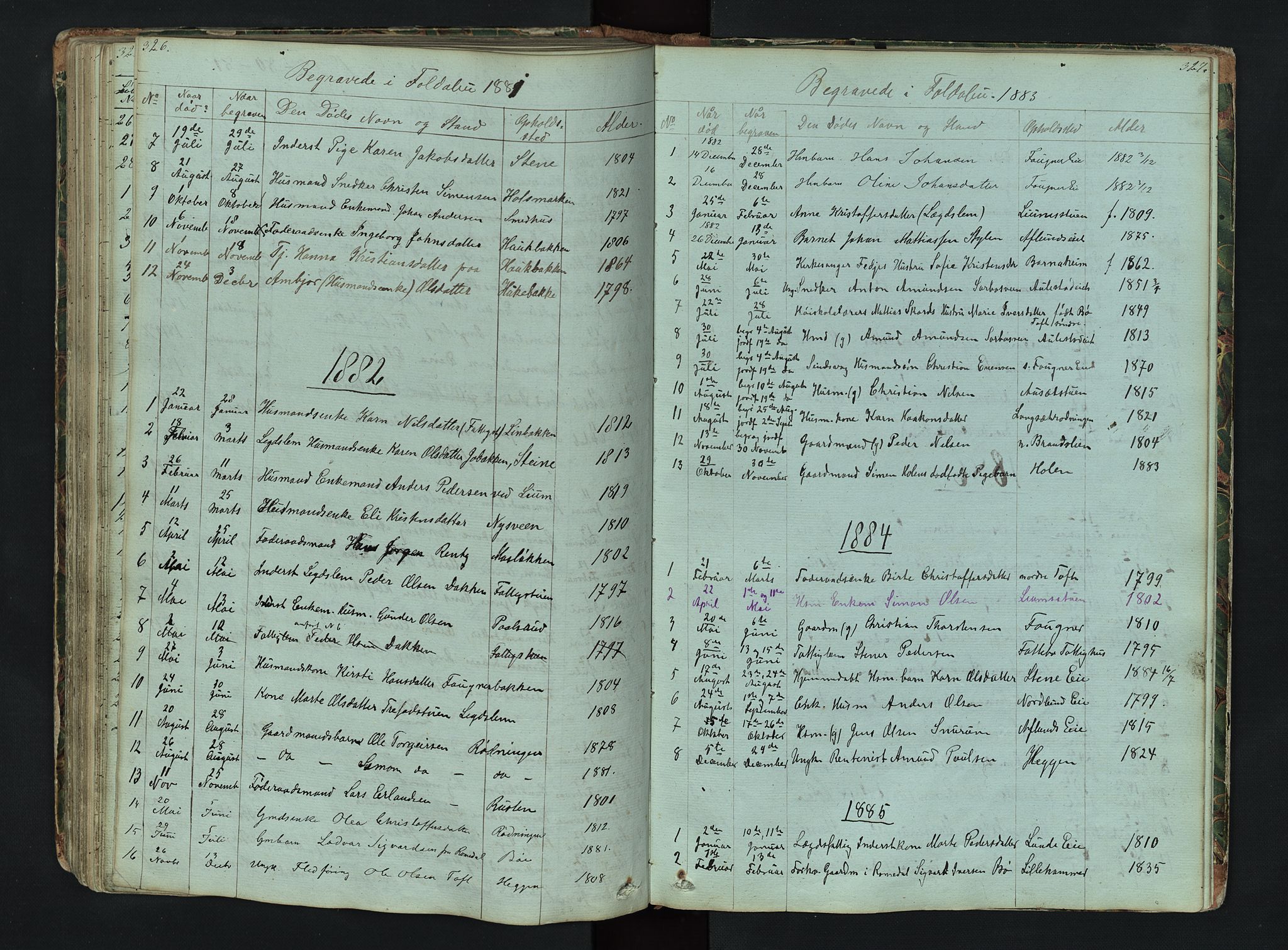 Gausdal prestekontor, SAH/PREST-090/H/Ha/Hab/L0006: Parish register (copy) no. 6, 1846-1893, p. 326-327