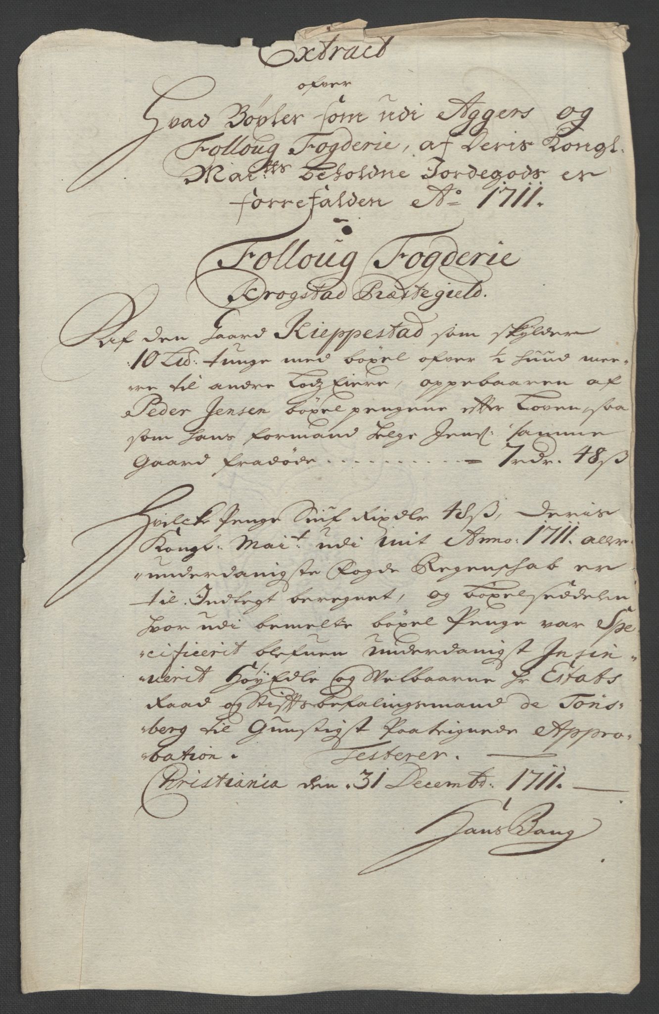 Rentekammeret inntil 1814, Reviderte regnskaper, Fogderegnskap, AV/RA-EA-4092/R10/L0448: Fogderegnskap Aker og Follo, 1710-1711, p. 209