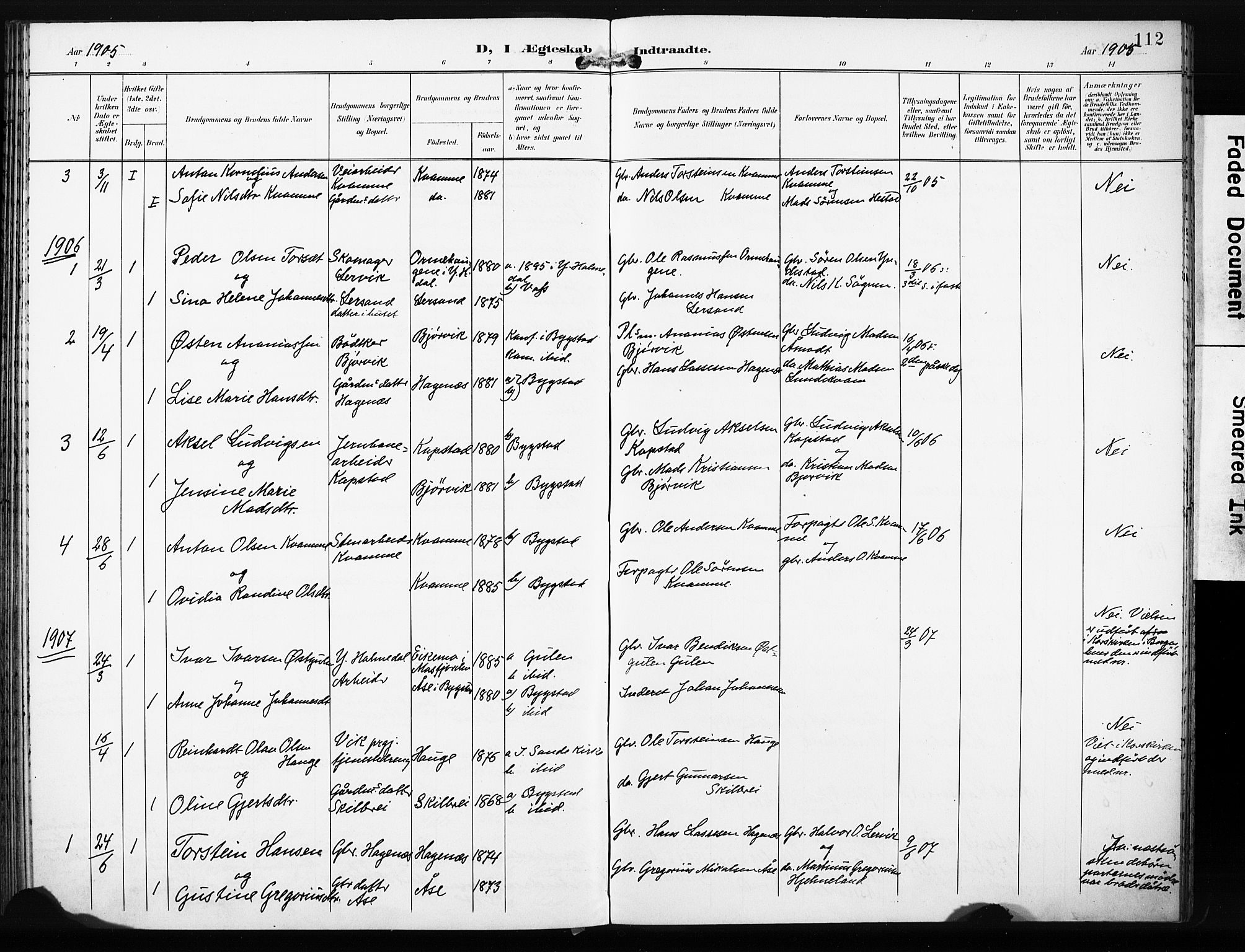 Gaular sokneprestembete, AV/SAB-A-80001/H/Haa: Parish register (official) no. C 2, 1898-1910, p. 112