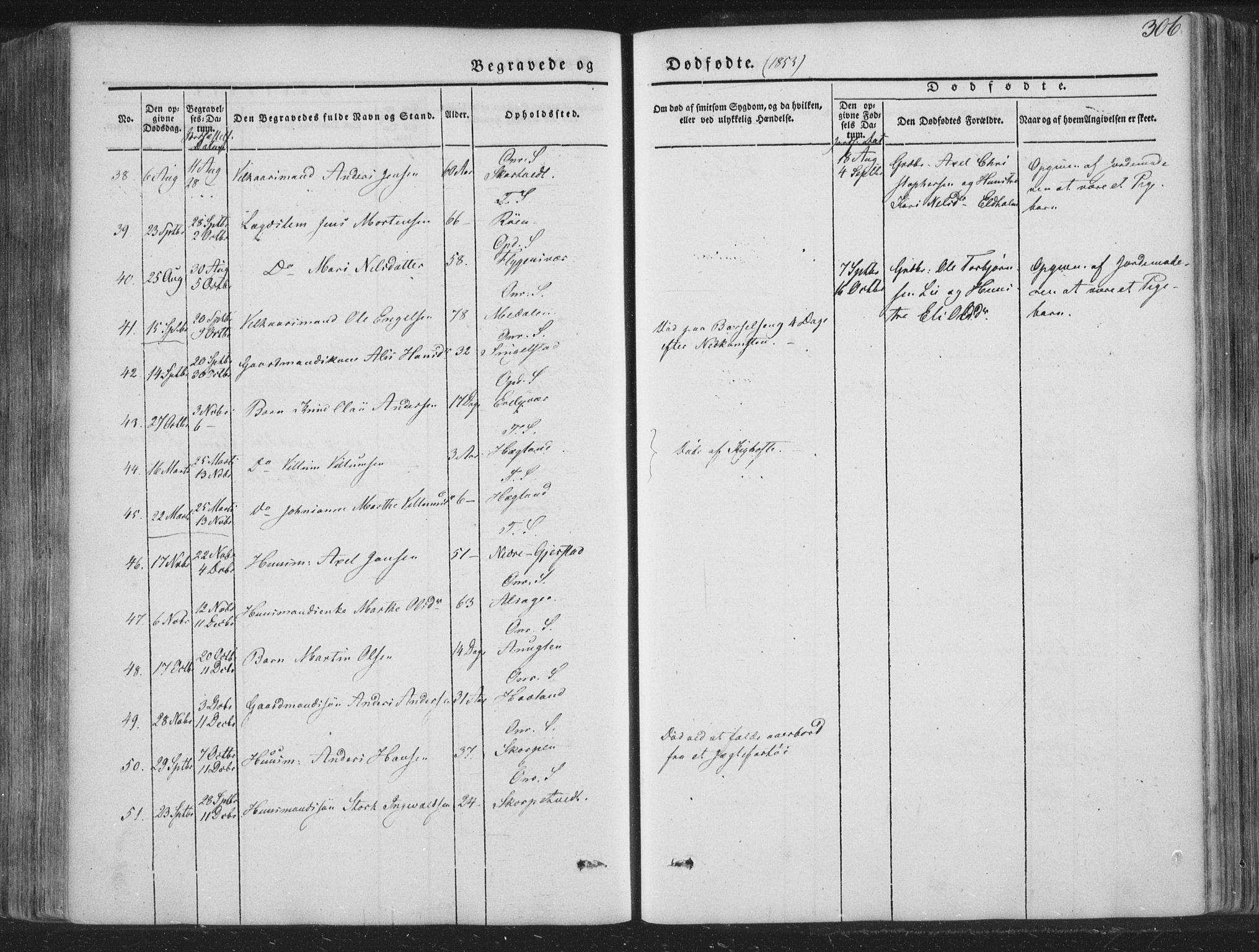 Tysnes sokneprestembete, SAB/A-78601/H/Haa: Parish register (official) no. A 10, 1848-1859, p. 306