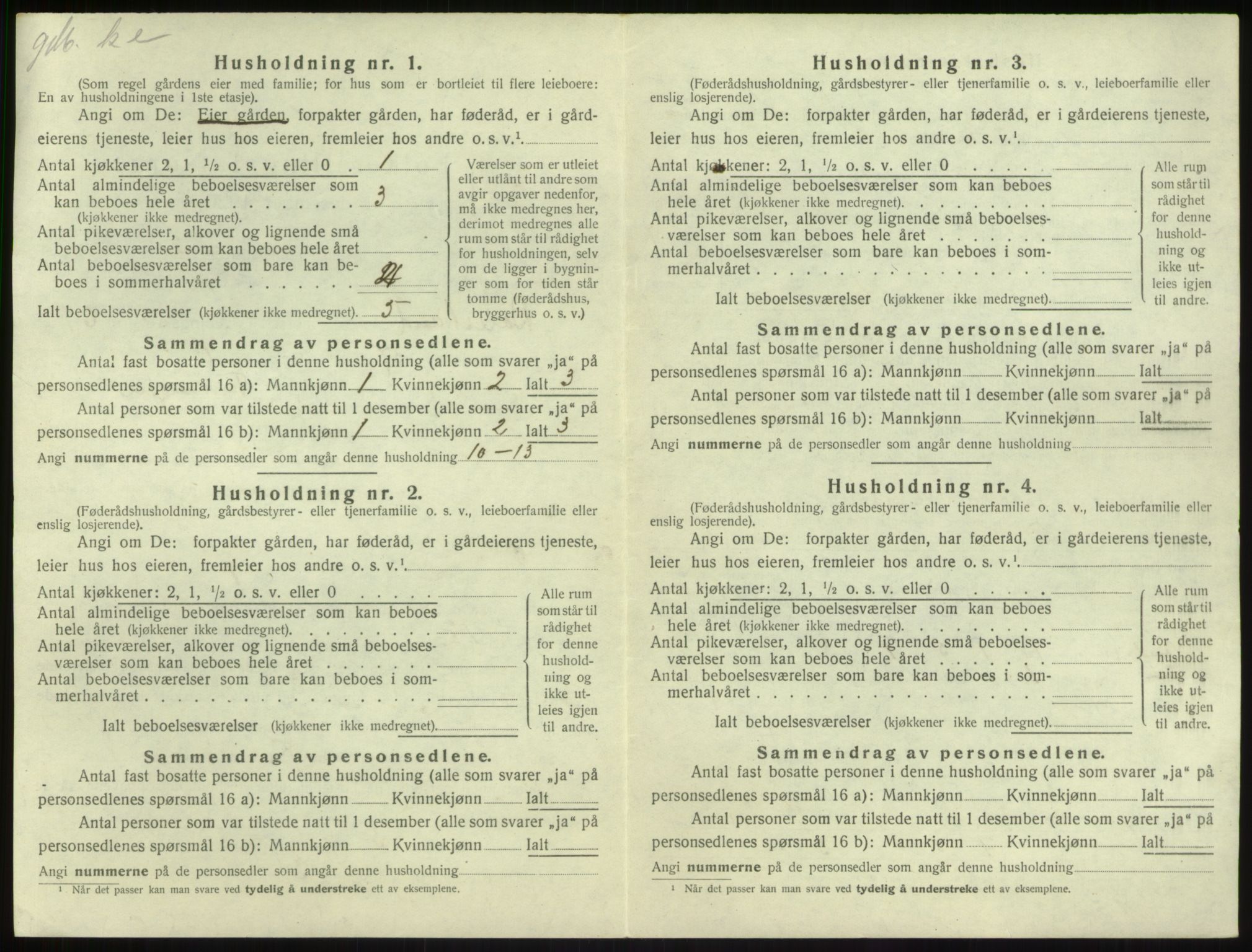 SAB, 1920 census for Balestrand, 1920, p. 401