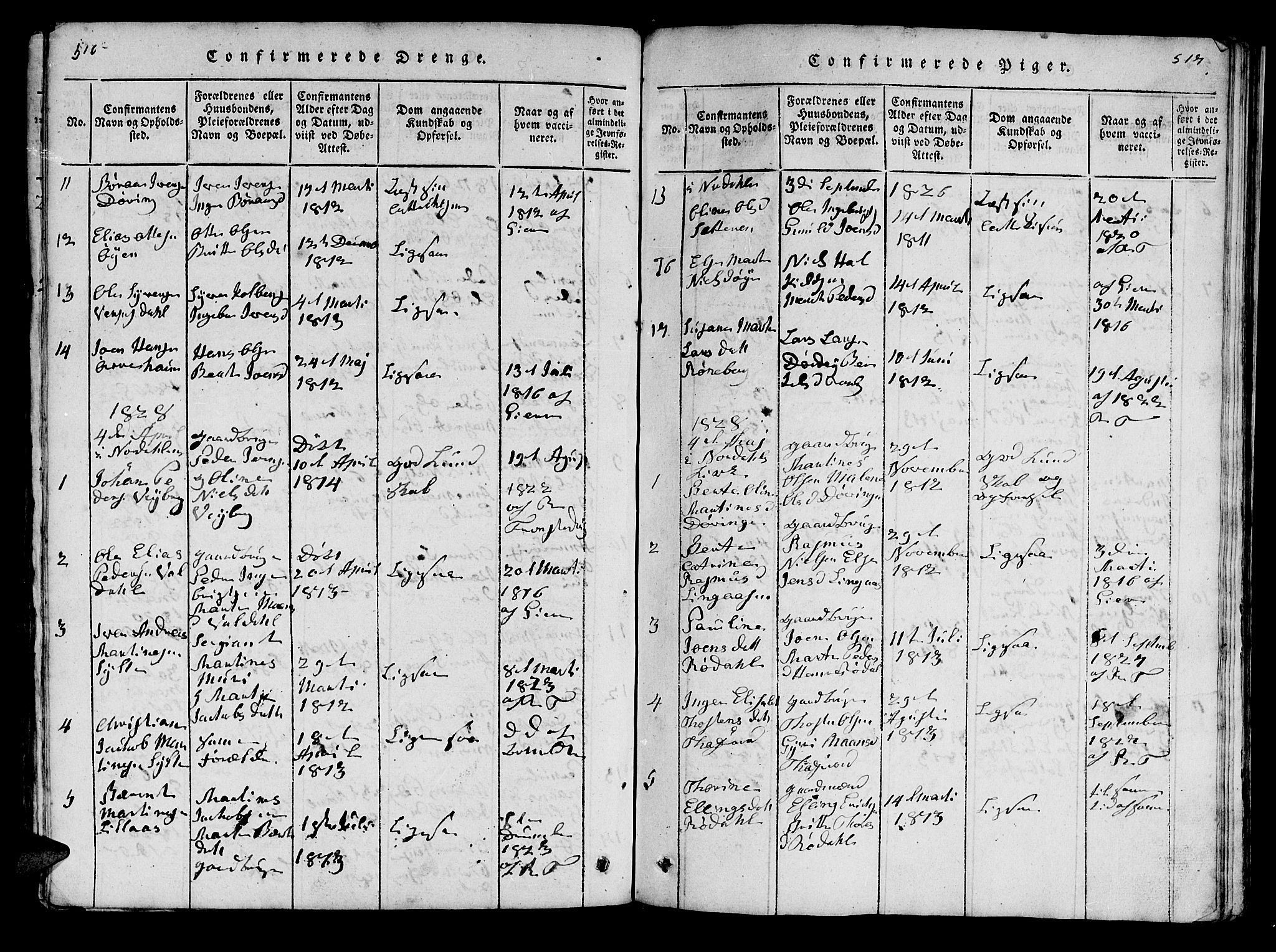 Ministerialprotokoller, klokkerbøker og fødselsregistre - Møre og Romsdal, SAT/A-1454/519/L0246: Parish register (official) no. 519A05, 1817-1834, p. 516-517