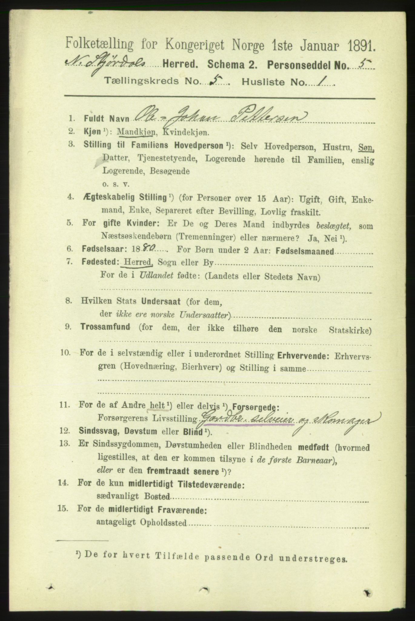 RA, 1891 census for 1714 Nedre Stjørdal, 1891, p. 2034