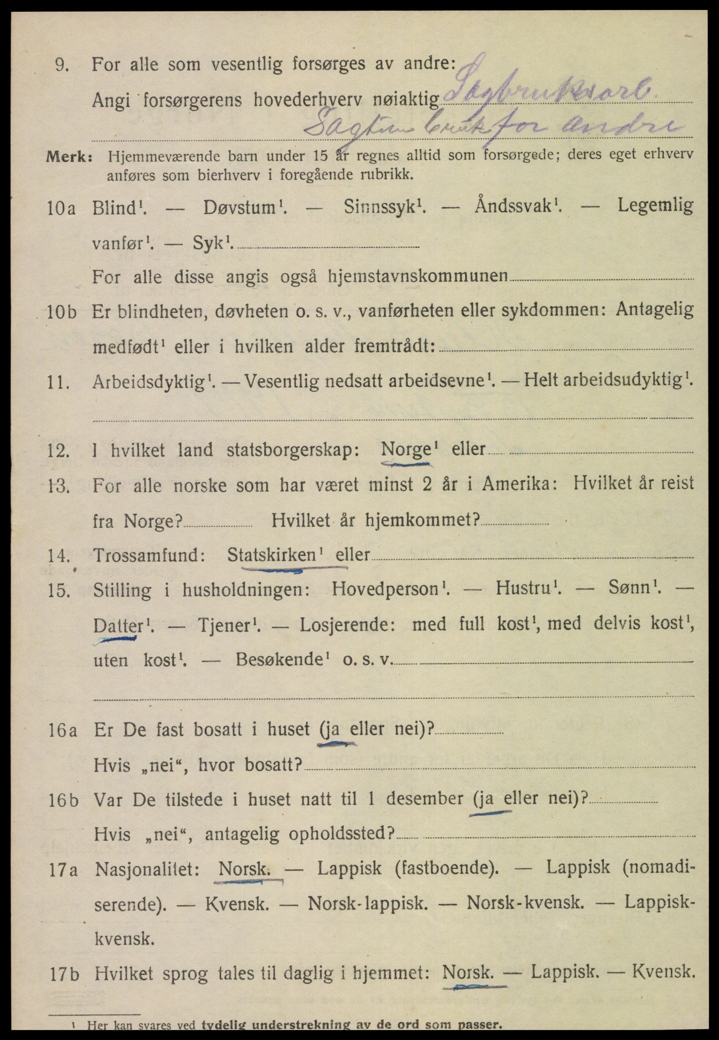 SAT, 1920 census for Åsen, 1920, p. 4009